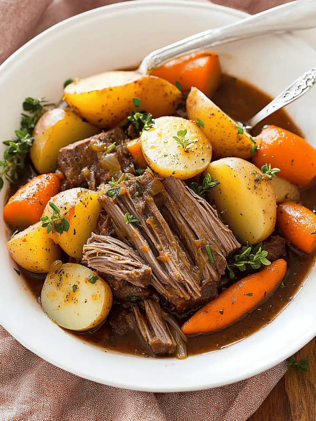 Melt-in-Your-Mouth Pot Roast with Potatoes and Carrots 4 Pot Roast with Potatoes and Carrots