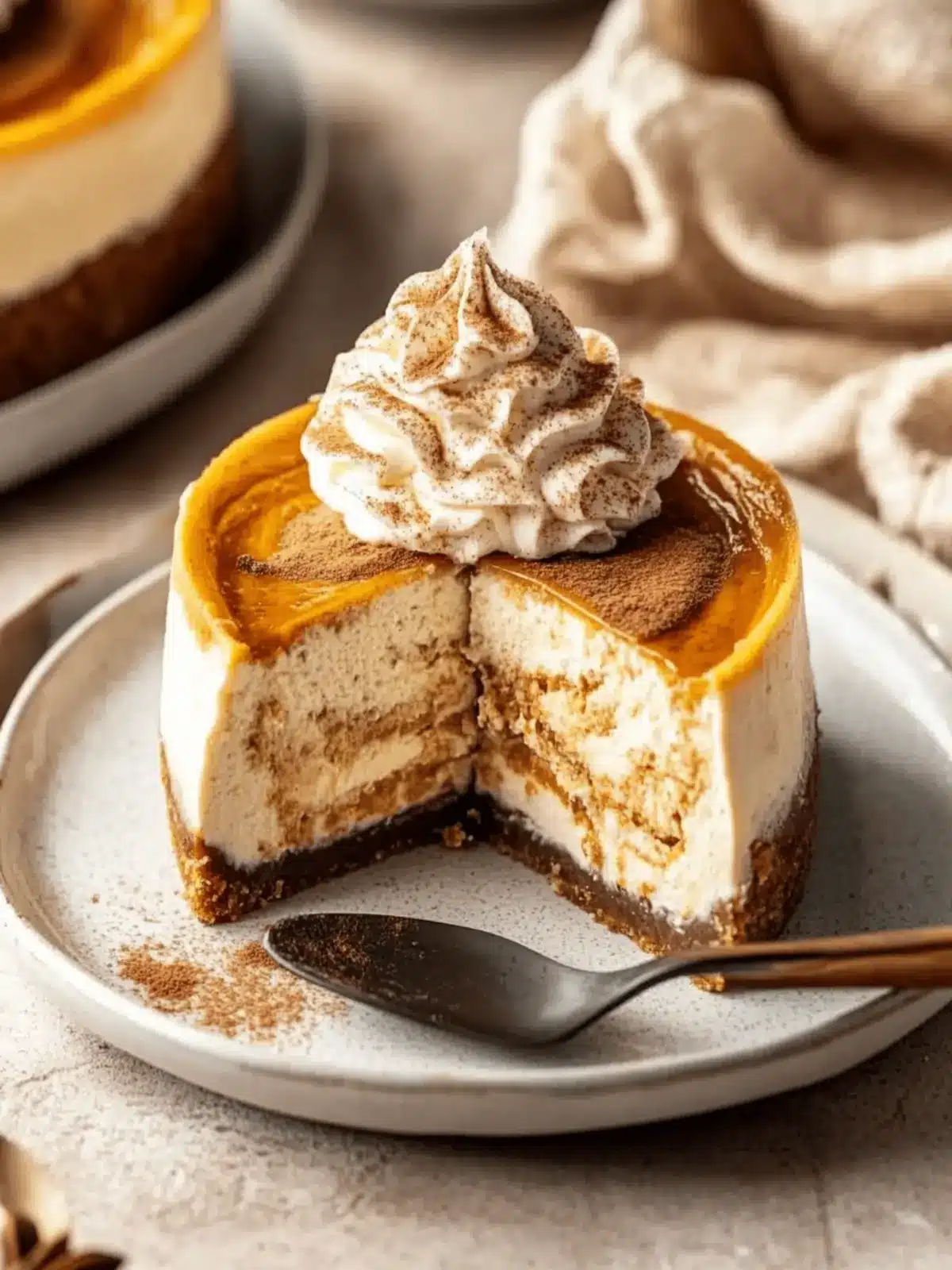 Irresistible Pumpkin Swirl Cheesecake with Cinnamon Whipped Cream 2 Pumpkin Swirl Cheesecake with Cinnamon Whipped Cream