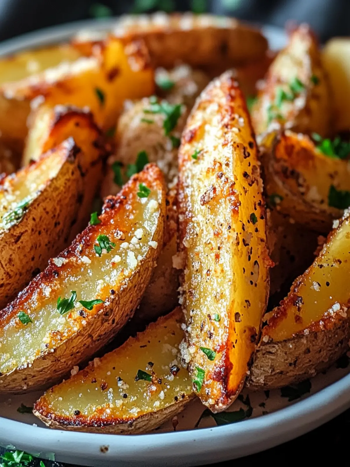 Crispy Baked Garlic Parmesan Potato Wedges You'll Crave 2 Baked Garlic Parmesan Potato Wedges