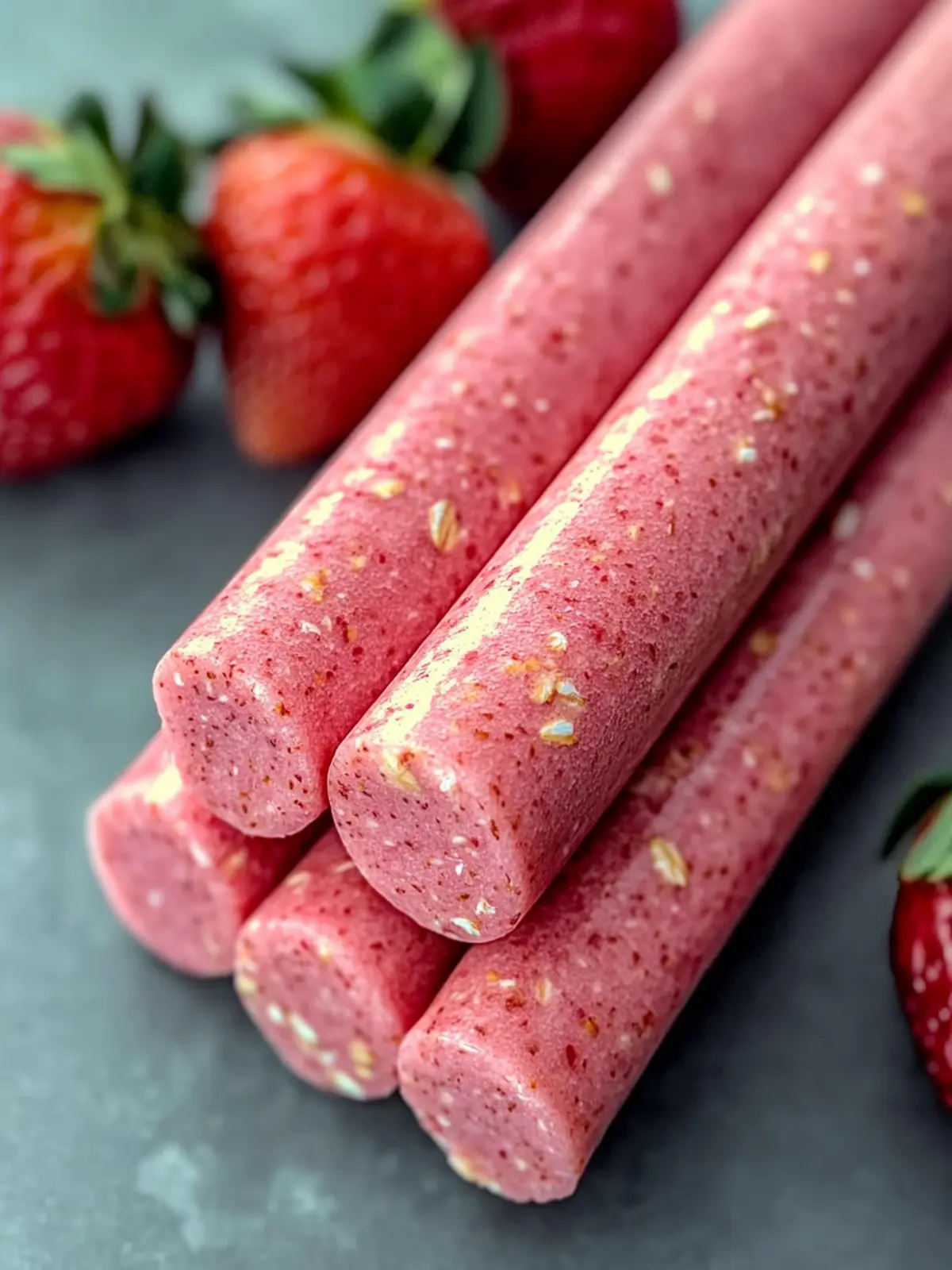 Homemade Strawberry Oat Smoothie Sticks Recipe for Dogs 4 Strawberry Oat Smoothie Sticks Recipe for Dogs