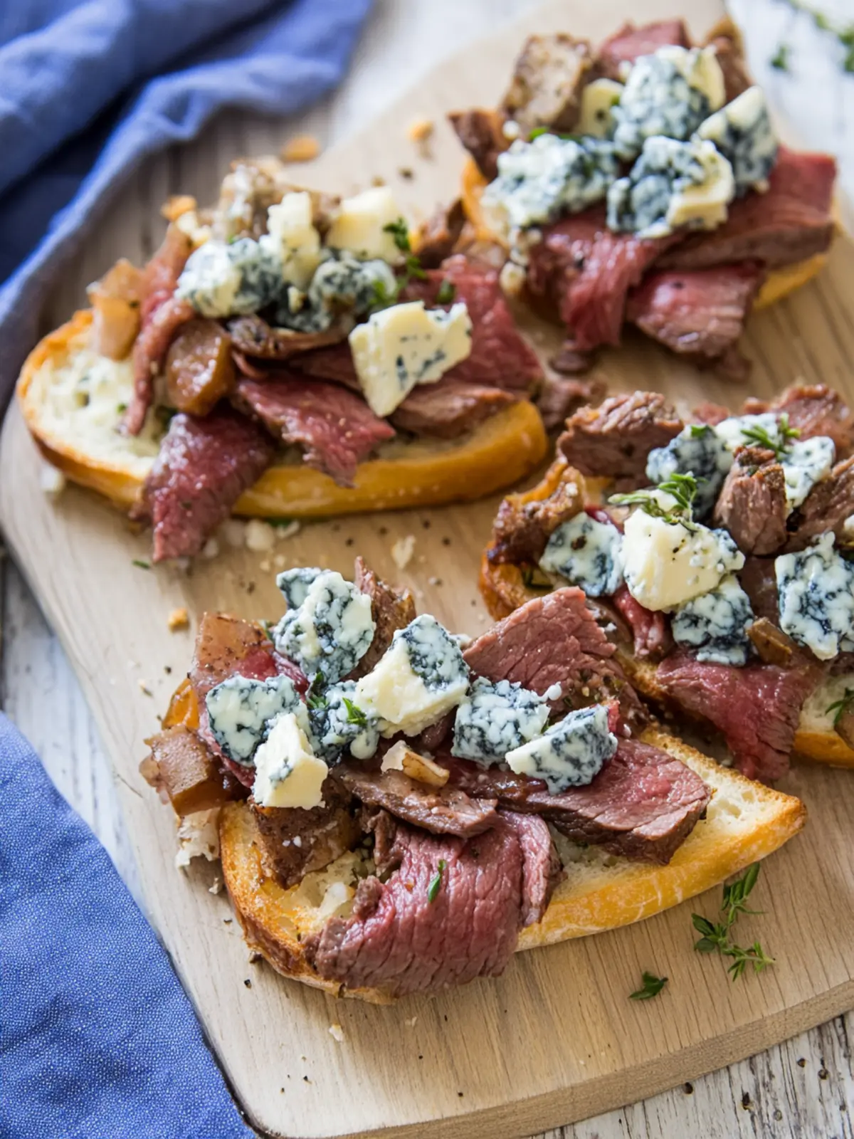 Roast Beef and Blue Cheese Tartines: A Cozy Gourmet Treat 2 Roast Beef and Blue Cheese Tartines