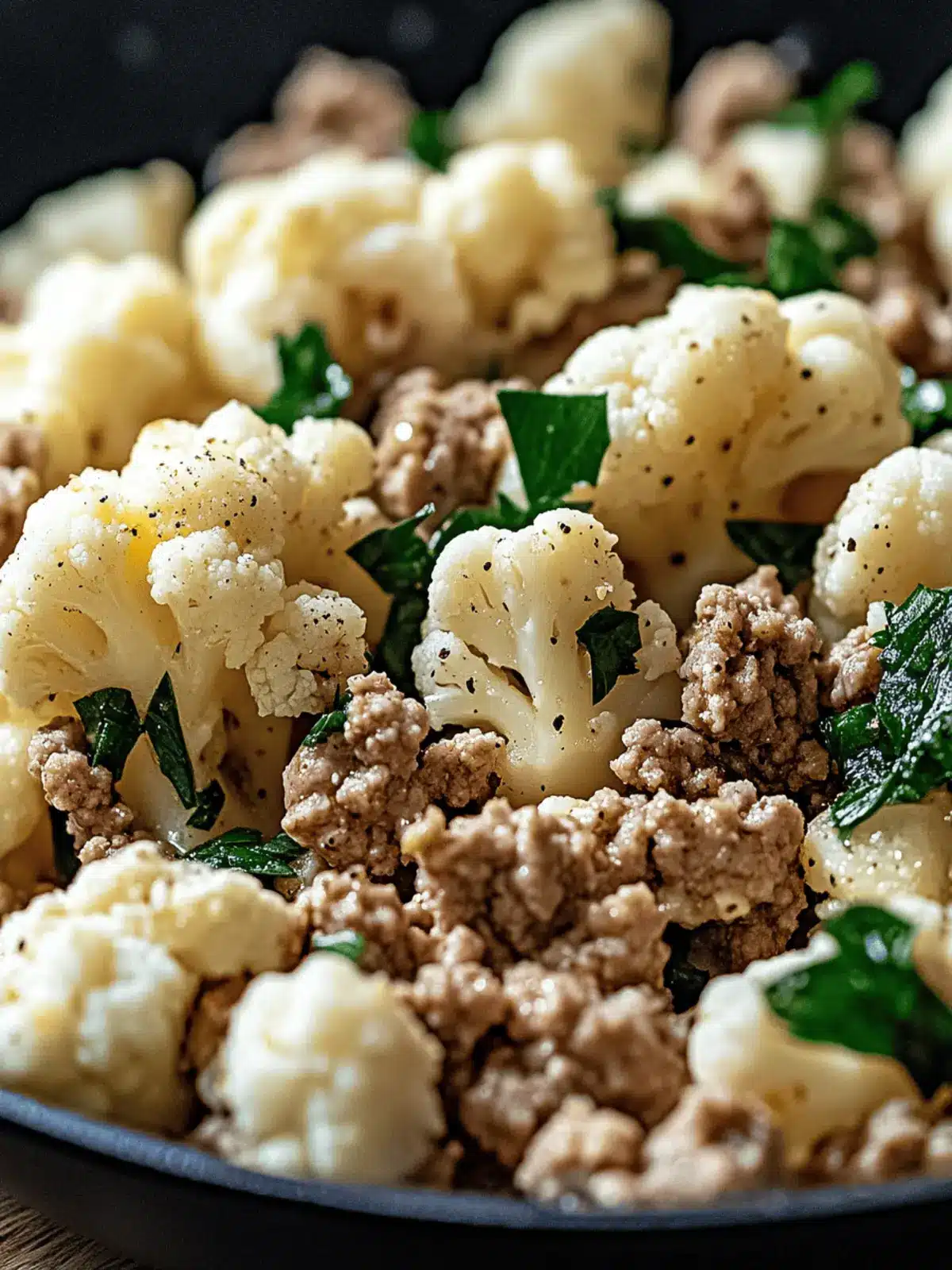 Garlic Butter Ground Turkey with Cauliflower Skillet Delight 4 Garlic Butter Ground Turkey with Cauliflower Skillet