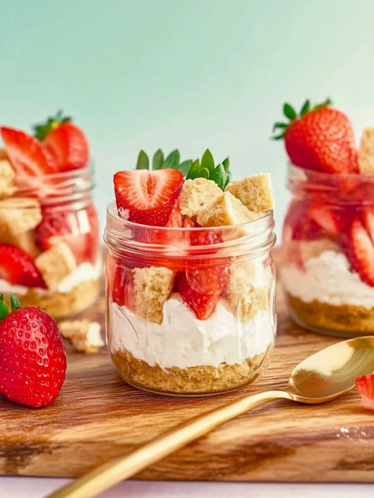 Strawberry Shortcake Cottage Cheesecake Jars for Easy Summer Bliss 2 Strawberry shortcake cottage cheesecake jars