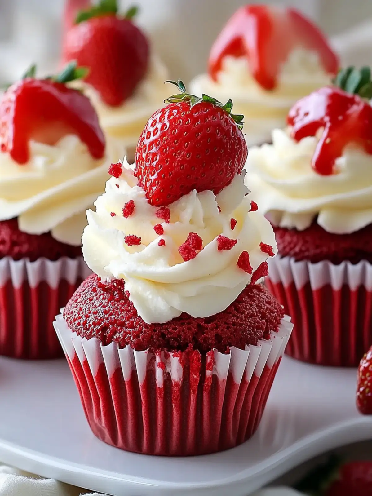 Delicious Strawberry Cheesecake Red Velvet Cupcakes Recipe 2 Strawberry Cheesecake Red Velvet Cupcakes