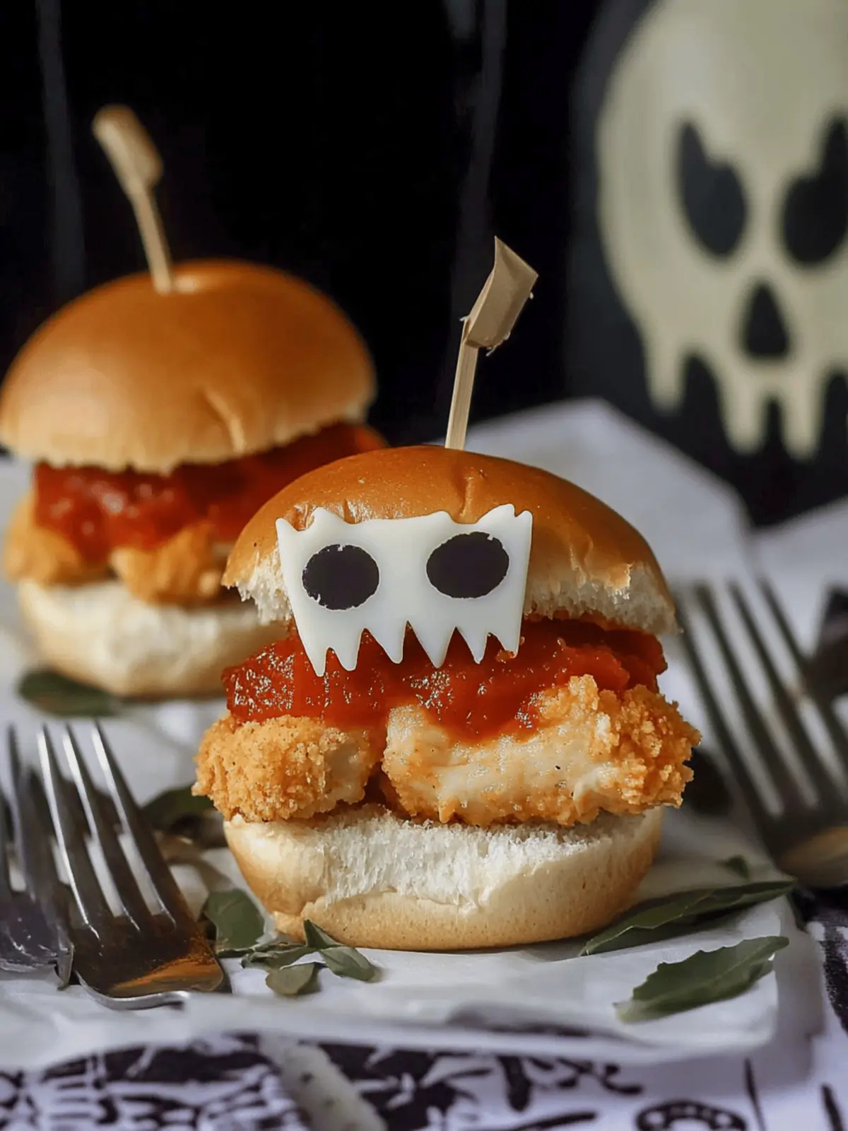 Delicious Halloween Chicken Parmesan Sliders for Spooky Fun 3 Halloween Chicken Parmesan Sliders
