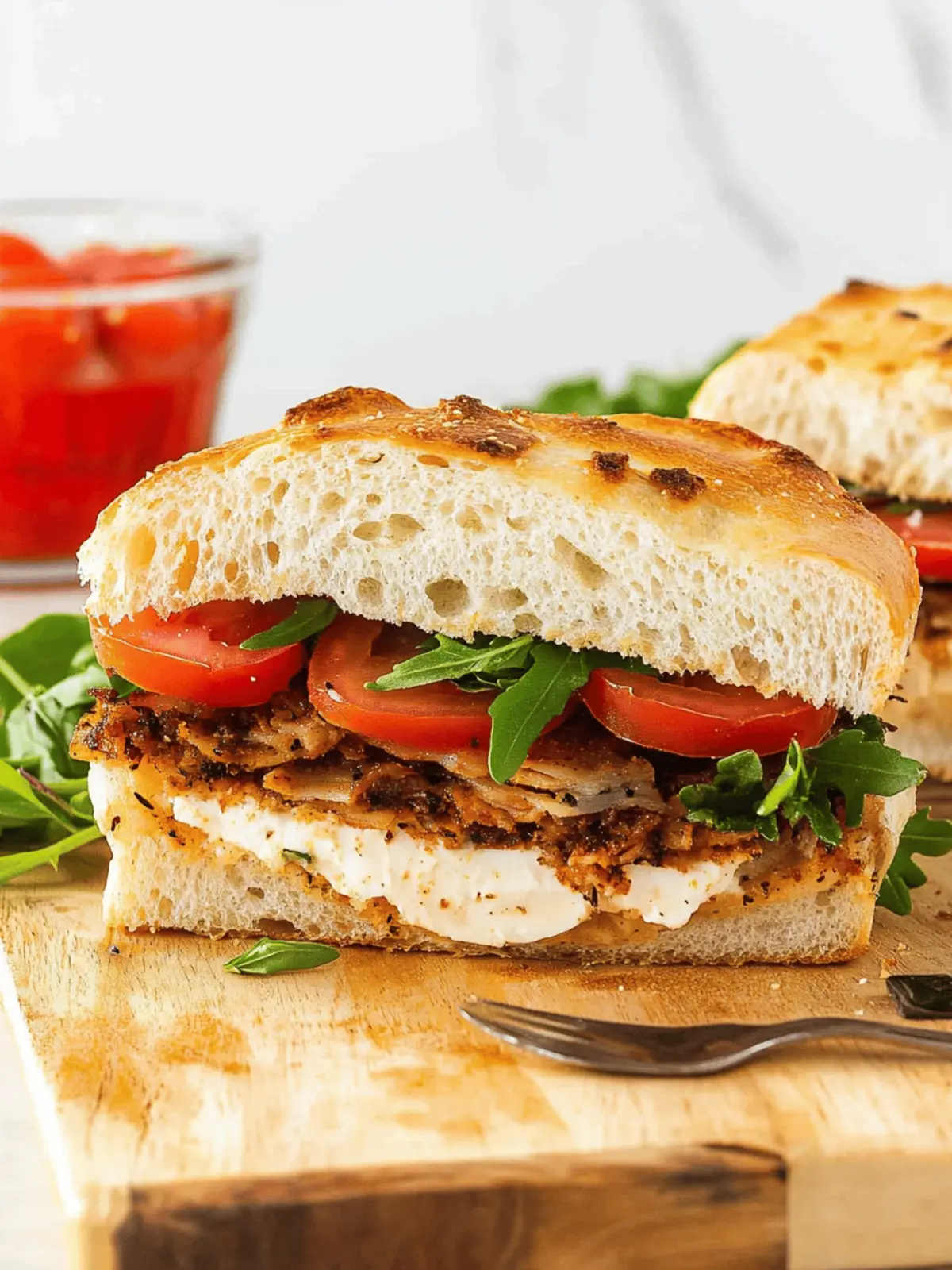 Heavenly Focaccia Sandwich with Turkey and Mozzarella Bliss 2 Focaccia Sandwich
