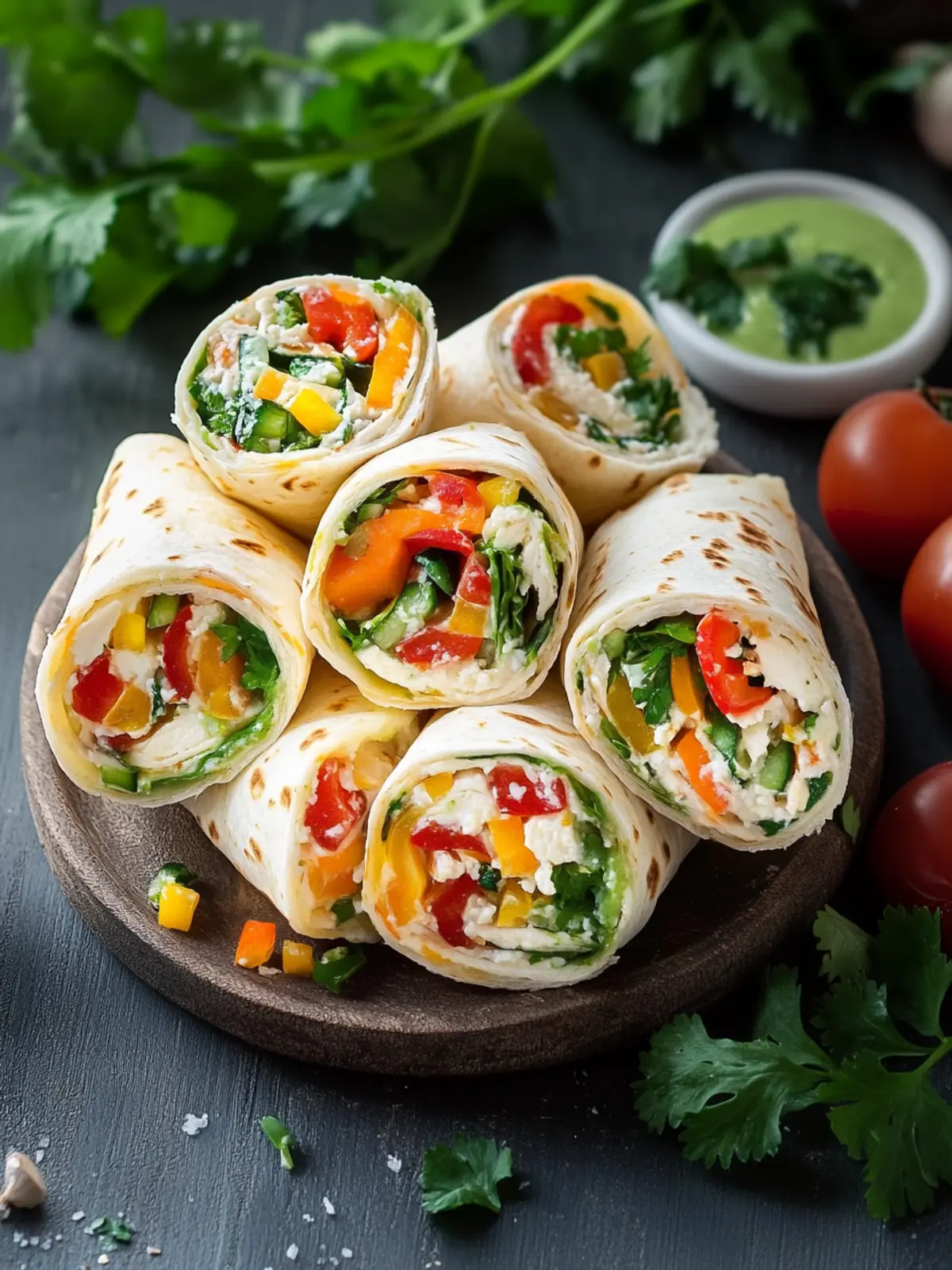 Fresh Vegetable Tortilla Roll Ups: A Colorful No-Cook Snack 3 Fresh Vegetable Tortilla Roll Ups