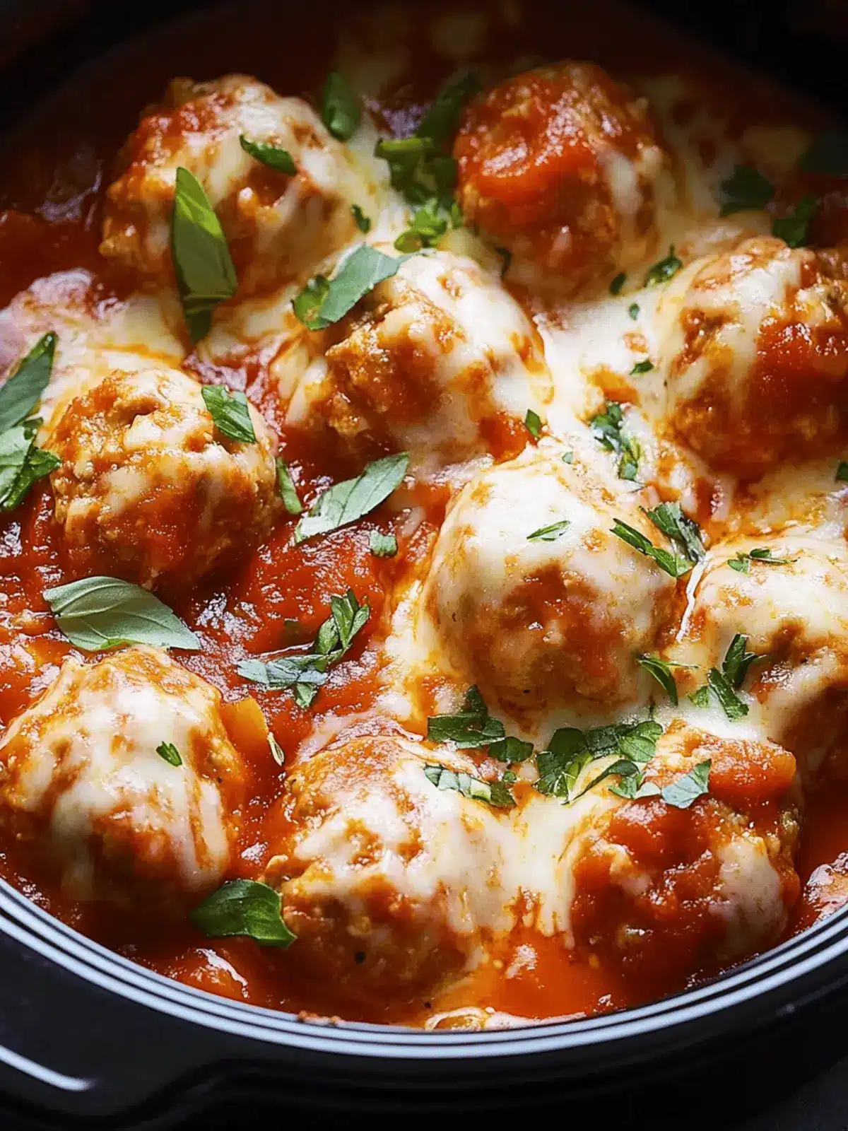 Slow Cooker Chicken Parm Meatballs for Effortless Comfort! 3 Recipe: Slow Cooker Chicken Parm Meatballs