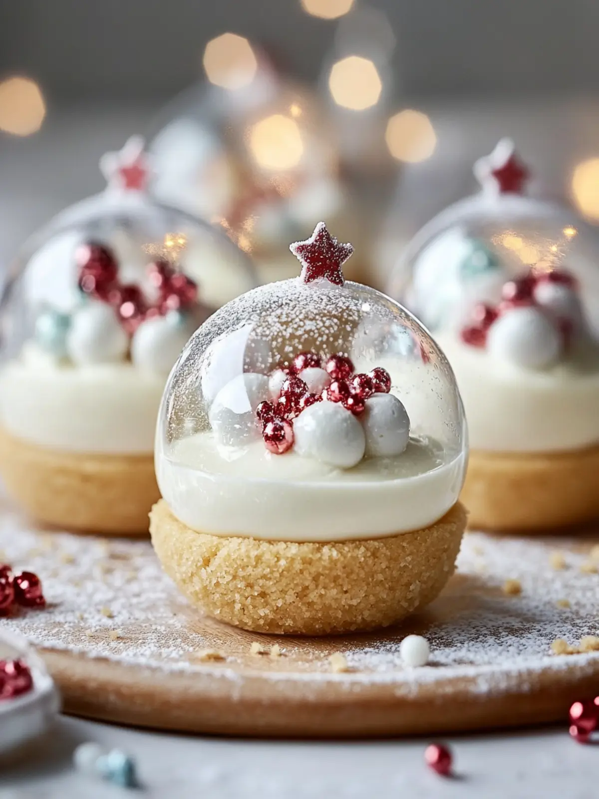 Create Stunning Snow Globe Cheesecake Bites with Cookie Crust 2 Snow Globe Cheesecake Bites with Cookie Crust