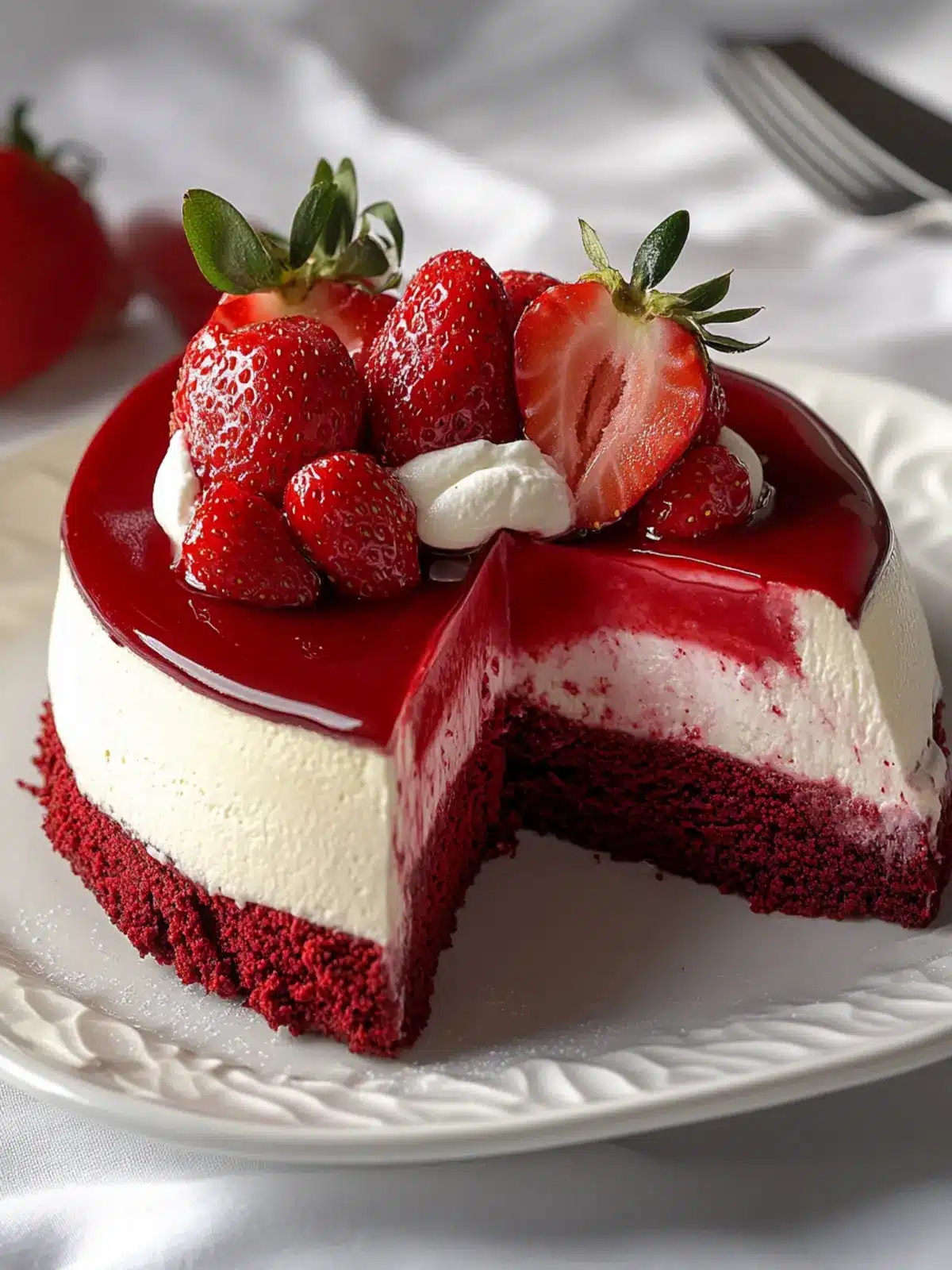 Red Velvet Strawberry Cheesecake Delight for Sweet Celebrations 4 Red Velvet Strawberry Cheesecake Delight