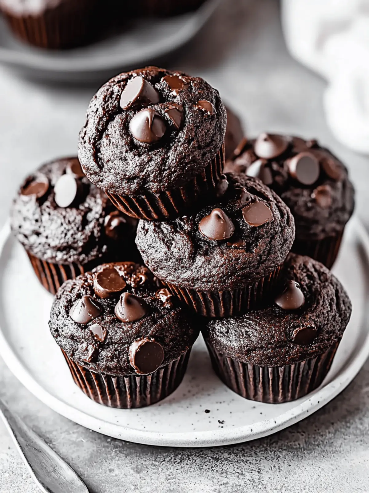 Triple Chocolate Chip Muffins - Pure Indulgence for Breakfast 2 Triple Chocolate Chip Muffins