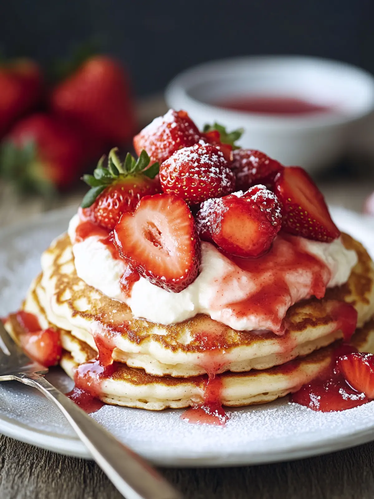 Gluten-Free Strawberry Cheesecake Pancakes for a Sweet Start 4 Strawberry Cheesecake Pancakes