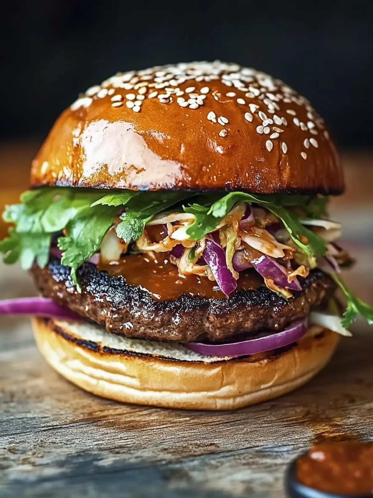 Korean BBQ Burger with Kimchi Slaw: Your New Flavor Crush 4 Korean BBQ Burger with Kimchi Slaw for a Flavor Explosion