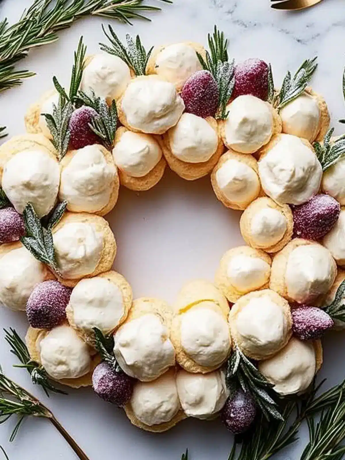 Delightful Cream Puff Wreath for Effortless Holiday Cheer 3 Cream Puff Wreath