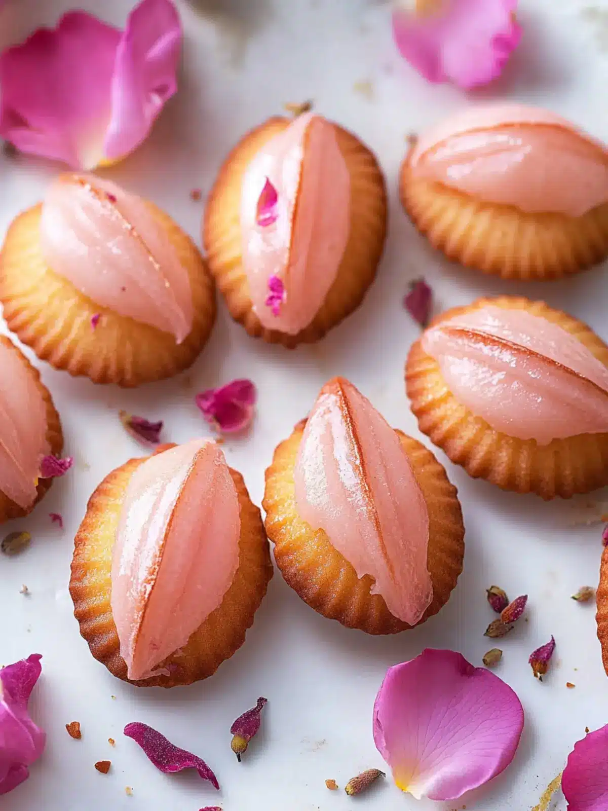 Delightful Rose Madeleines with a Floral Glaze Twist 2 Rose Madeleines
