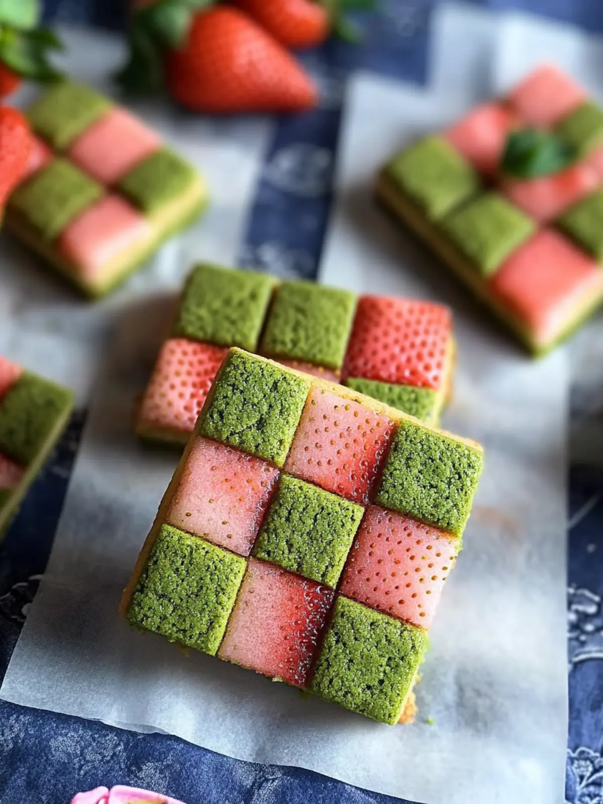 Strawberry Matcha Checkerboard Cookies That Delight and Dazzle 4 Strawberry Matcha Checkerboard Cookies