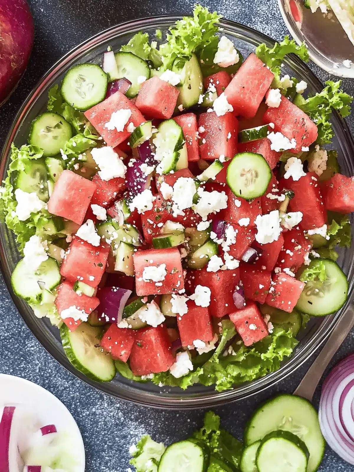 Cool Down with Watermelon Salad, Cucumber, and Feta Cheese 4 Cool Down with Watermelon Salad, Cucumber, and Feta Cheese