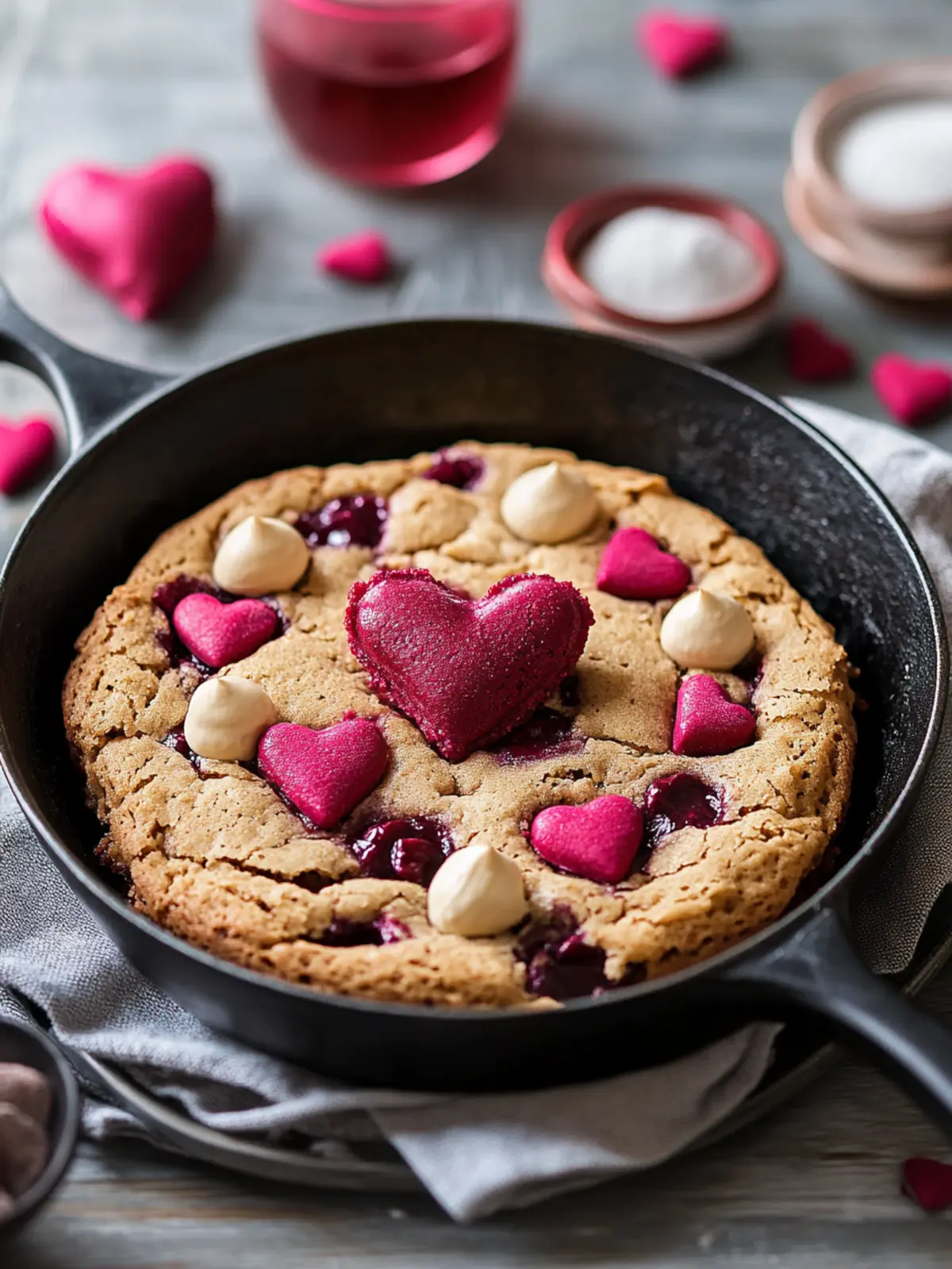 Decadent Valentine s Skillet Blondie: Easy Love in a Pan 3 Valentine s Skillet Blondie