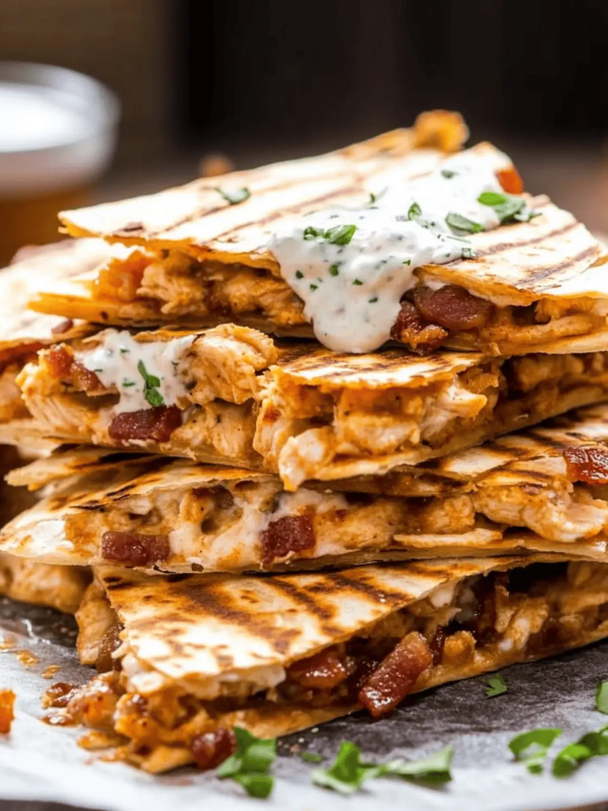 Chicken Bacon Ranch Quesadillas: A Flavorful Feast in Minutes 2 Chicken Bacon Ranch Quesadillas
