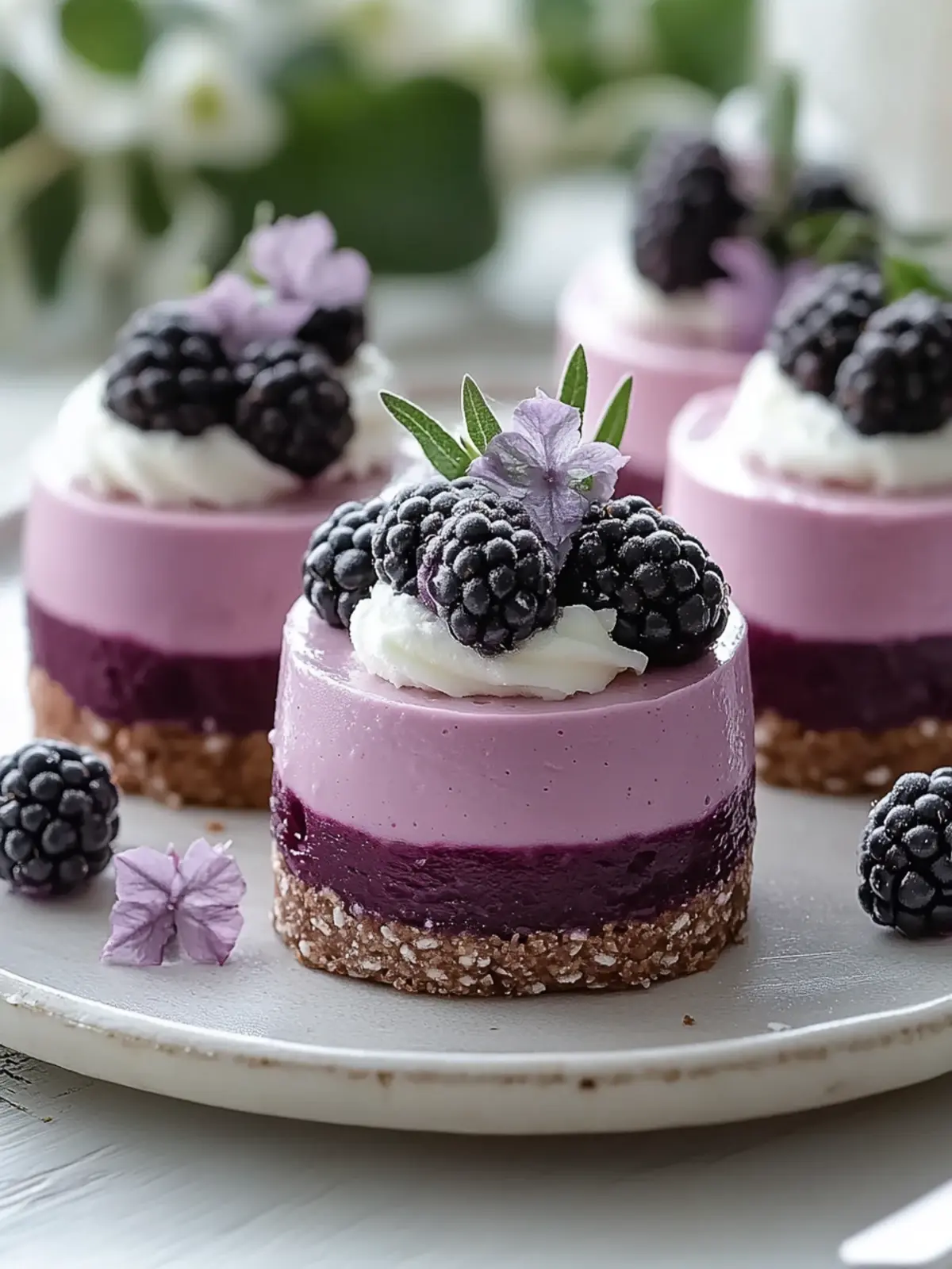 Mini Blackberry Mousse Cakes: Luxurious Delights Made Easy 2 Mini Blackberry Mousse Cakes