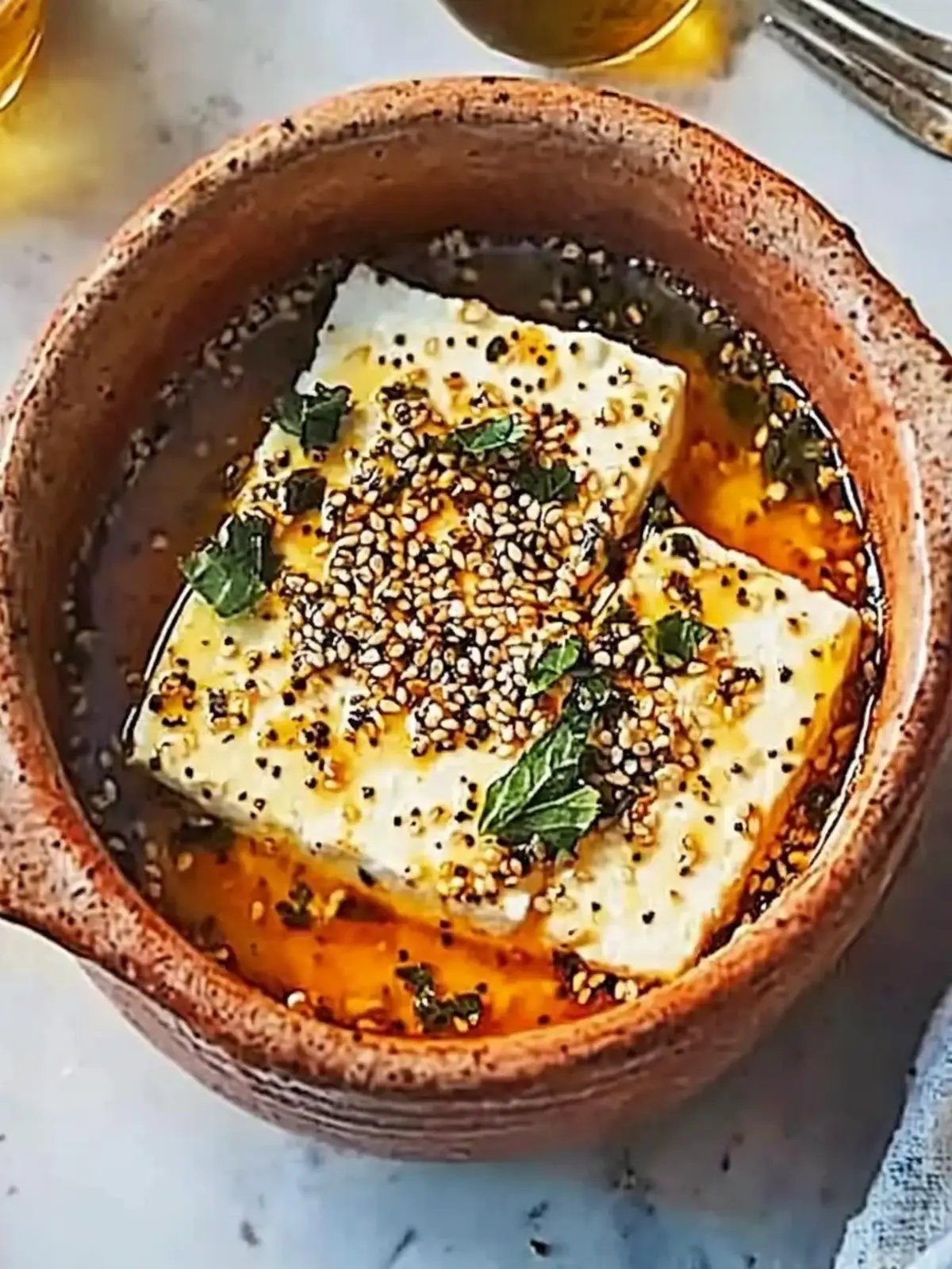 Baked Feta with Sesame & Honey: Creamy Indulgence Awaits 3 Baked feta with sesame & honey