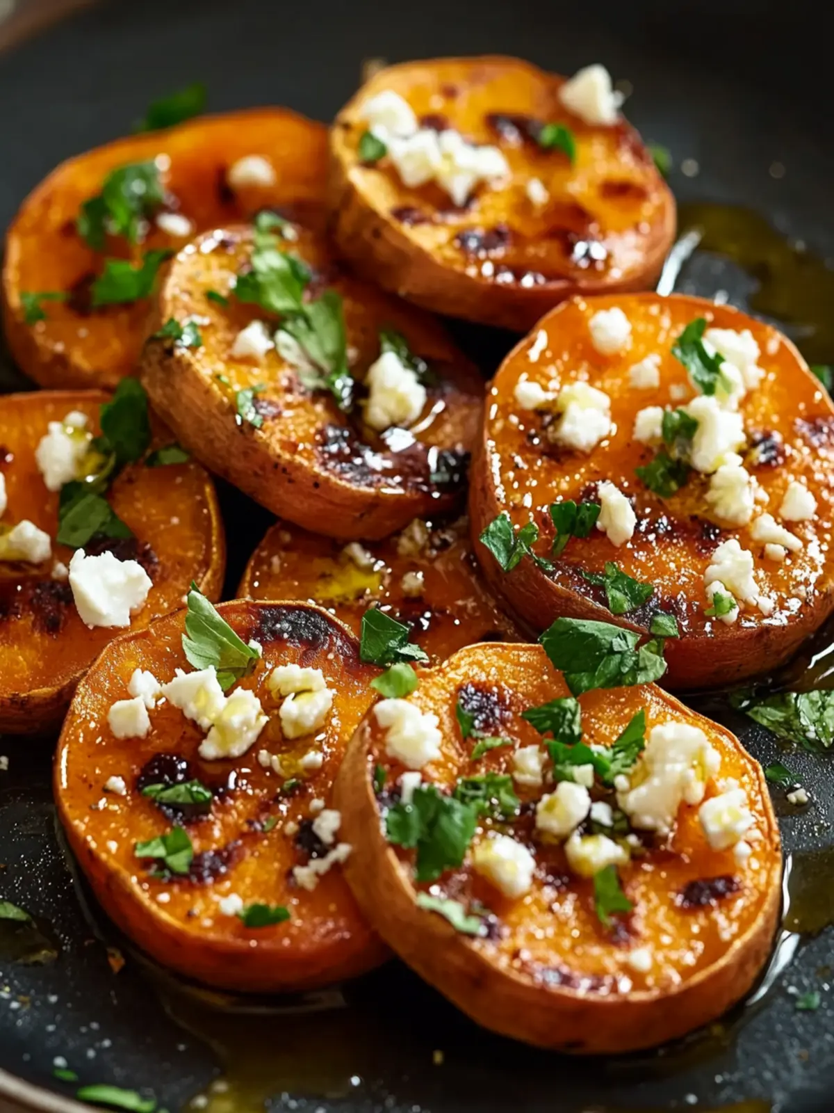 Delicious Roasted Sweet Potato Rounds with Honey & Feta Magic 4 Roasted Sweet Potato Rounds with Honey & Feta