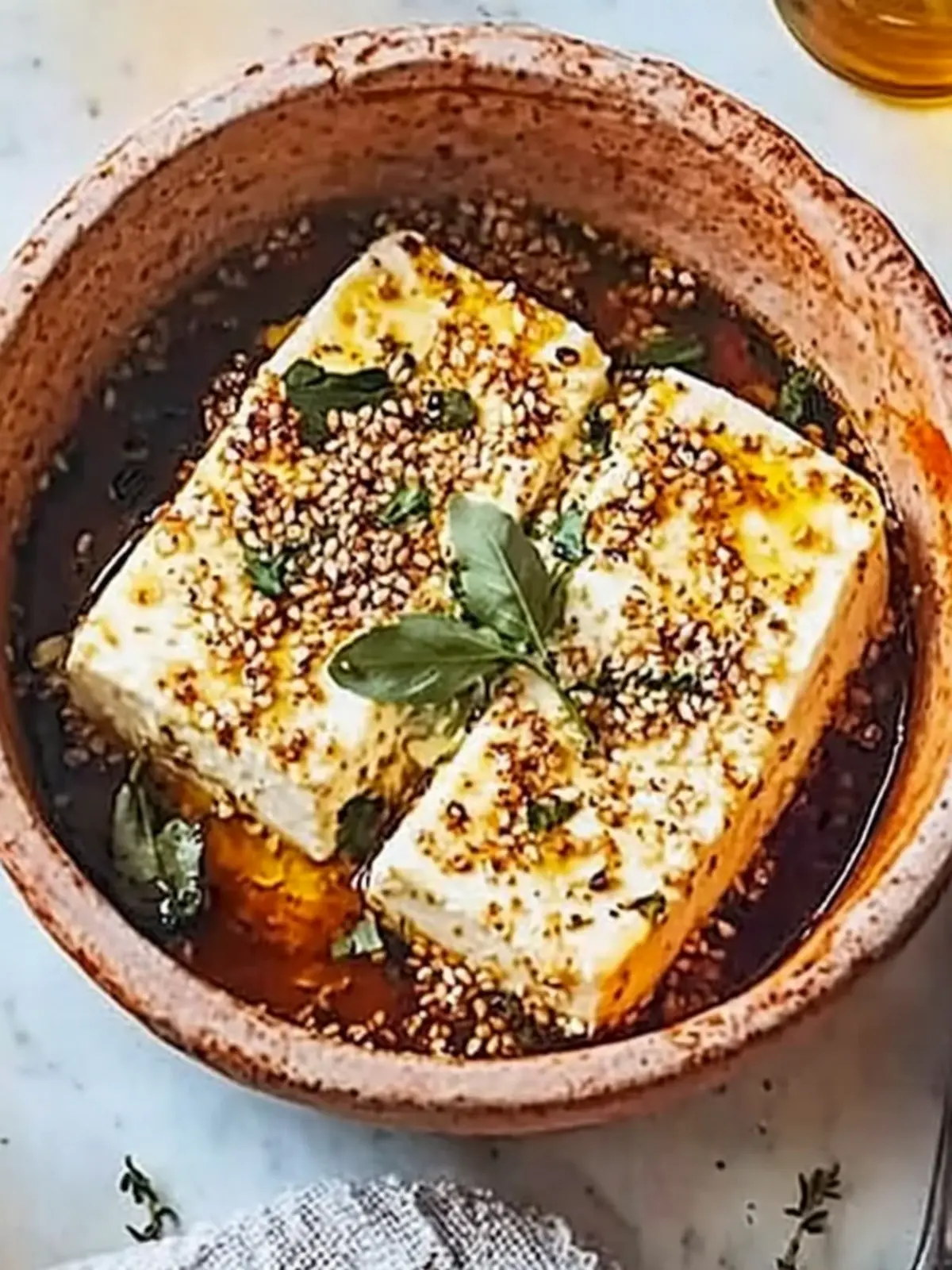 Baked Feta with Sesame & Honey: Creamy Indulgence Awaits 2 Baked feta with sesame & honey