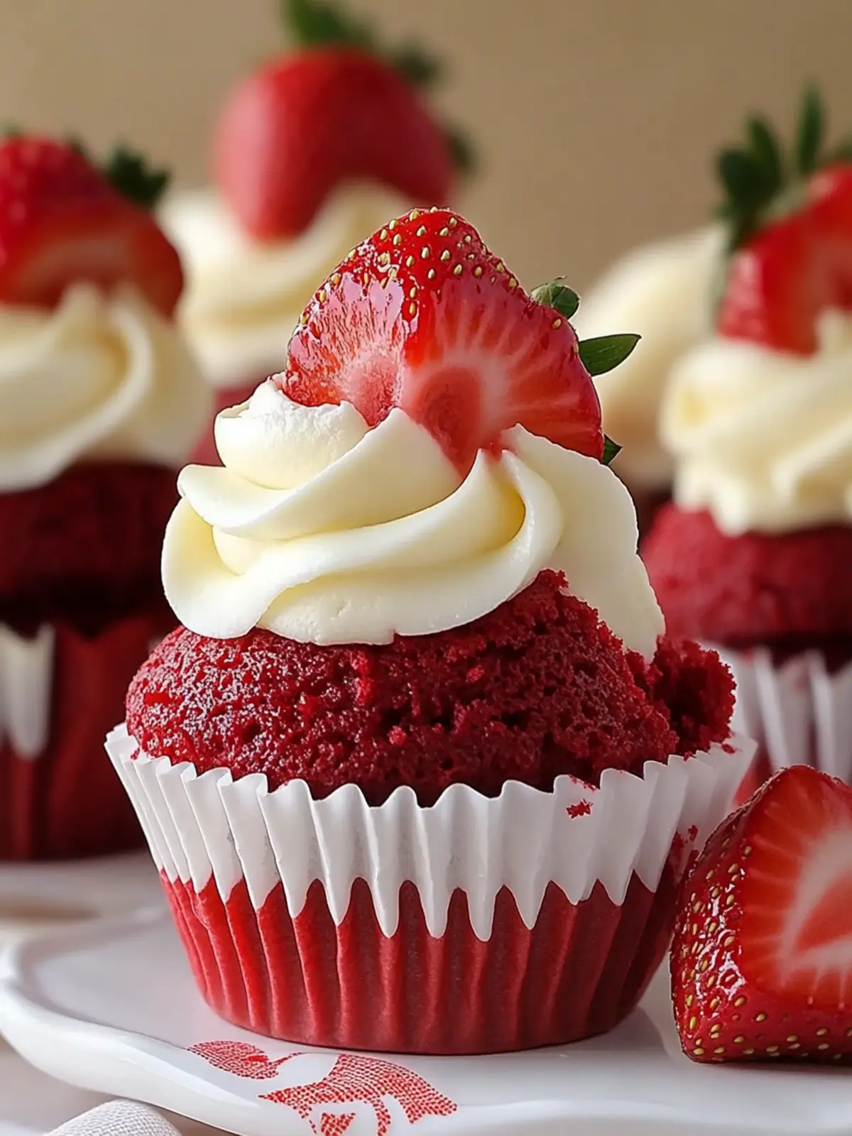 Delicious Strawberry Cheesecake Red Velvet Cupcakes Recipe 4 Strawberry Cheesecake Red Velvet Cupcakes