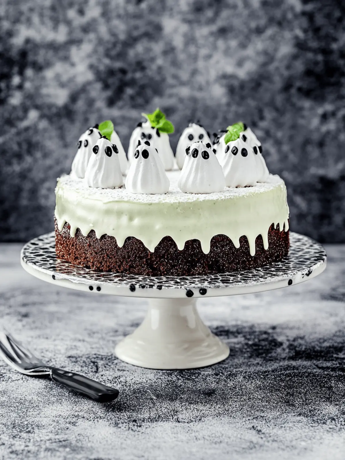 Delicious Ghost Cake with Meringue Topping for Halloween Fun 2 Ghost Cake