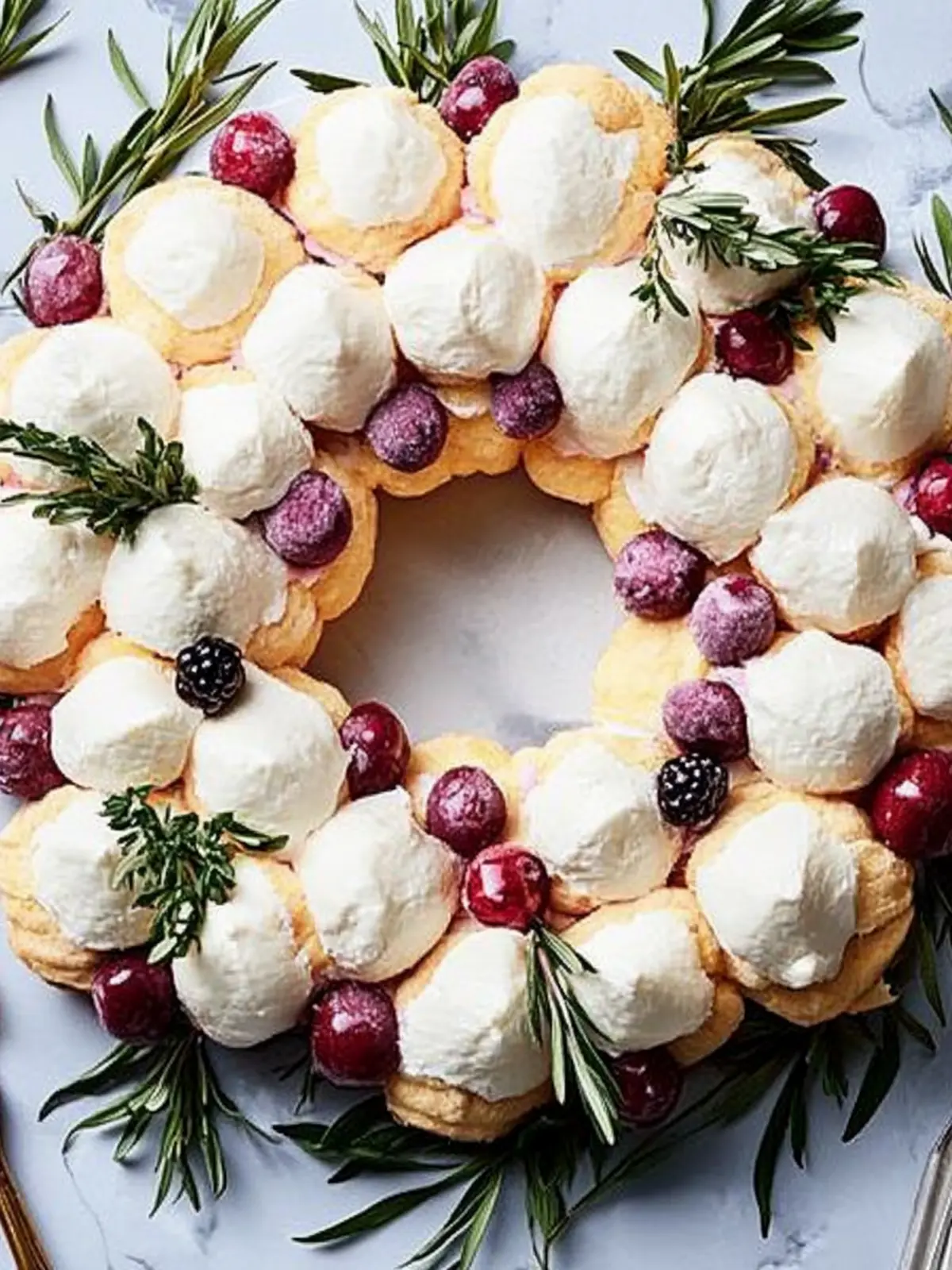 Delightful Cream Puff Wreath for Effortless Holiday Cheer 4 Cream Puff Wreath