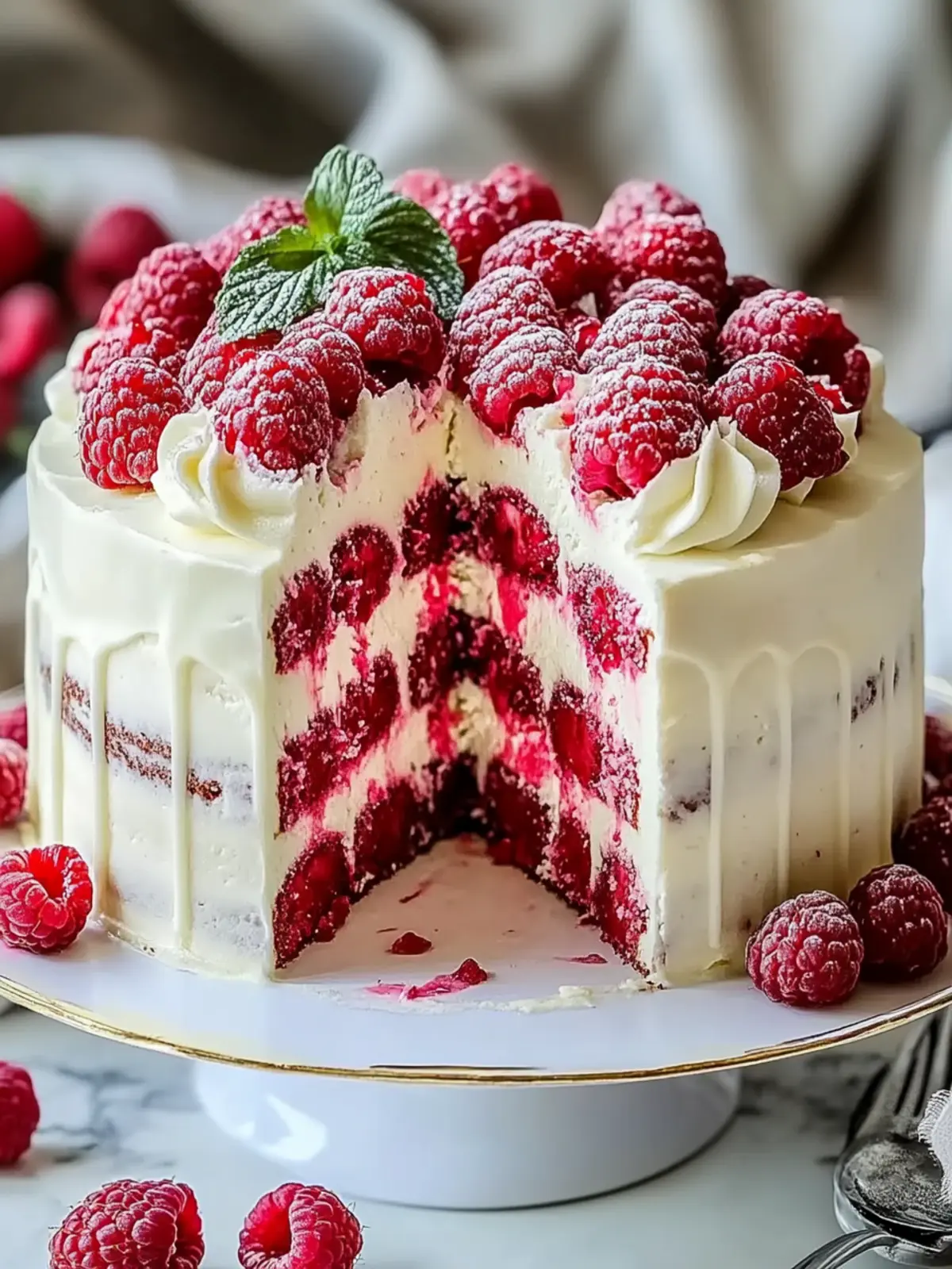 White Chocolate Raspberry Dream Cake: A Festive Delight 4 White Chocolate Raspberry Dream Cake