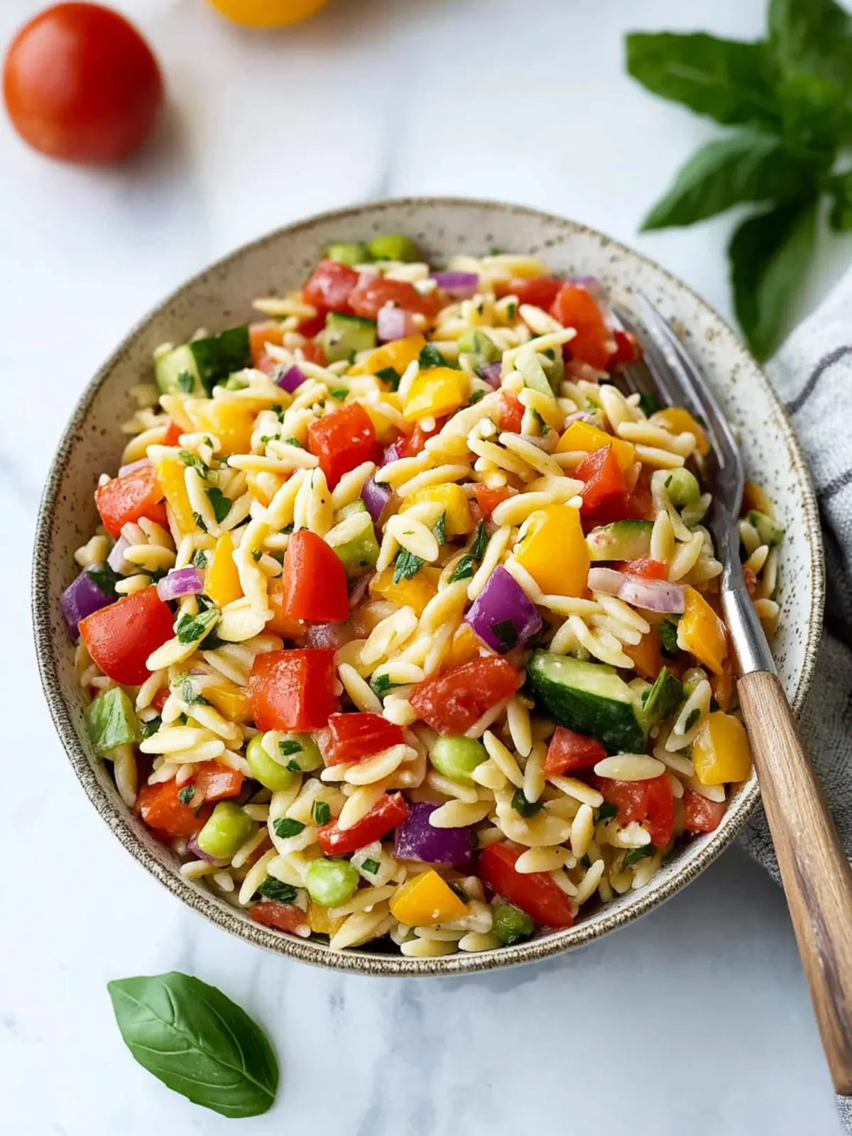 Vibrant Rainbow Orzo Salad in Under 30 Minutes 4 Rainbow Orzo Salad