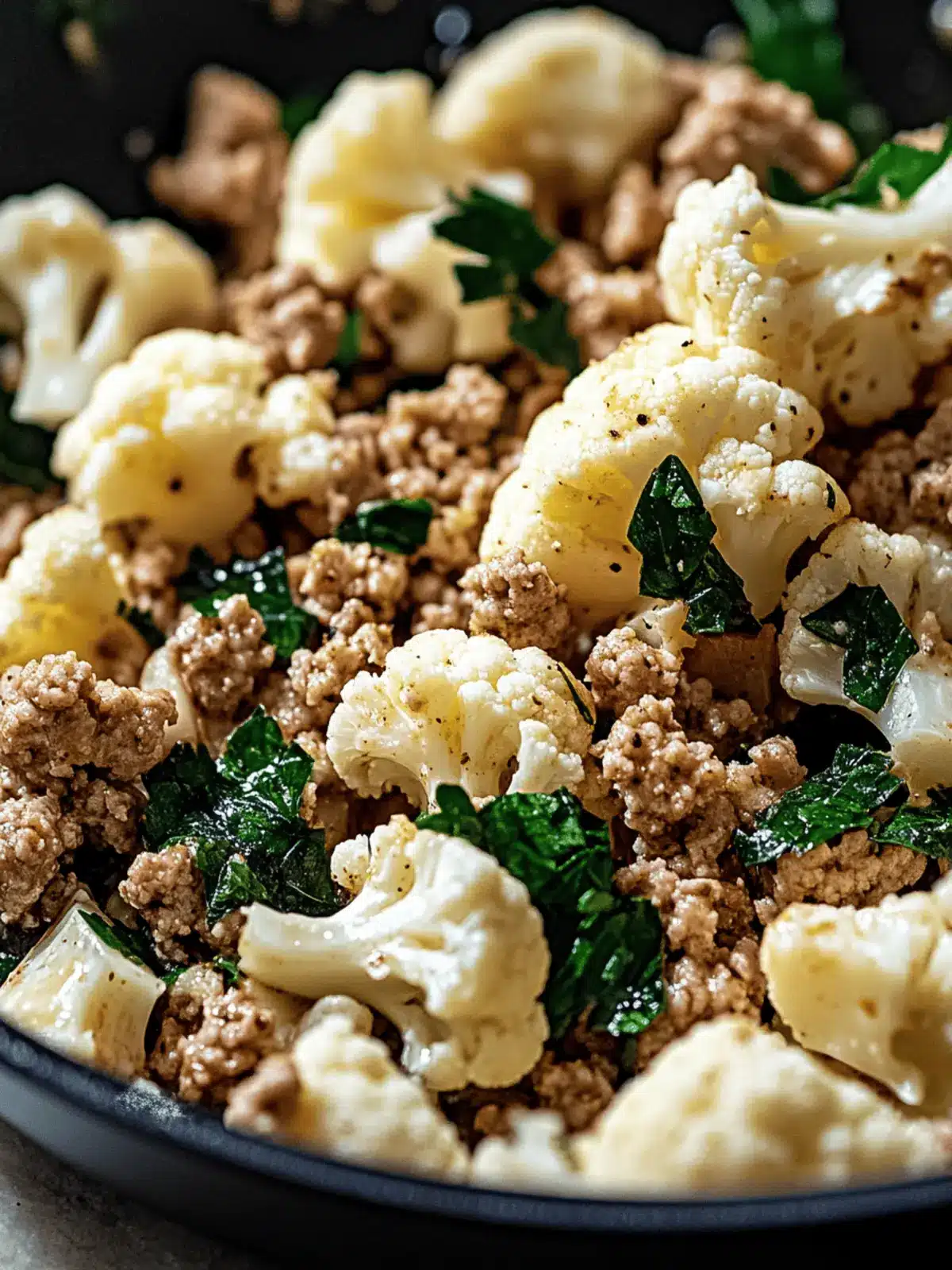 Garlic Butter Ground Turkey with Cauliflower Skillet Delight 3 Garlic Butter Ground Turkey with Cauliflower Skillet