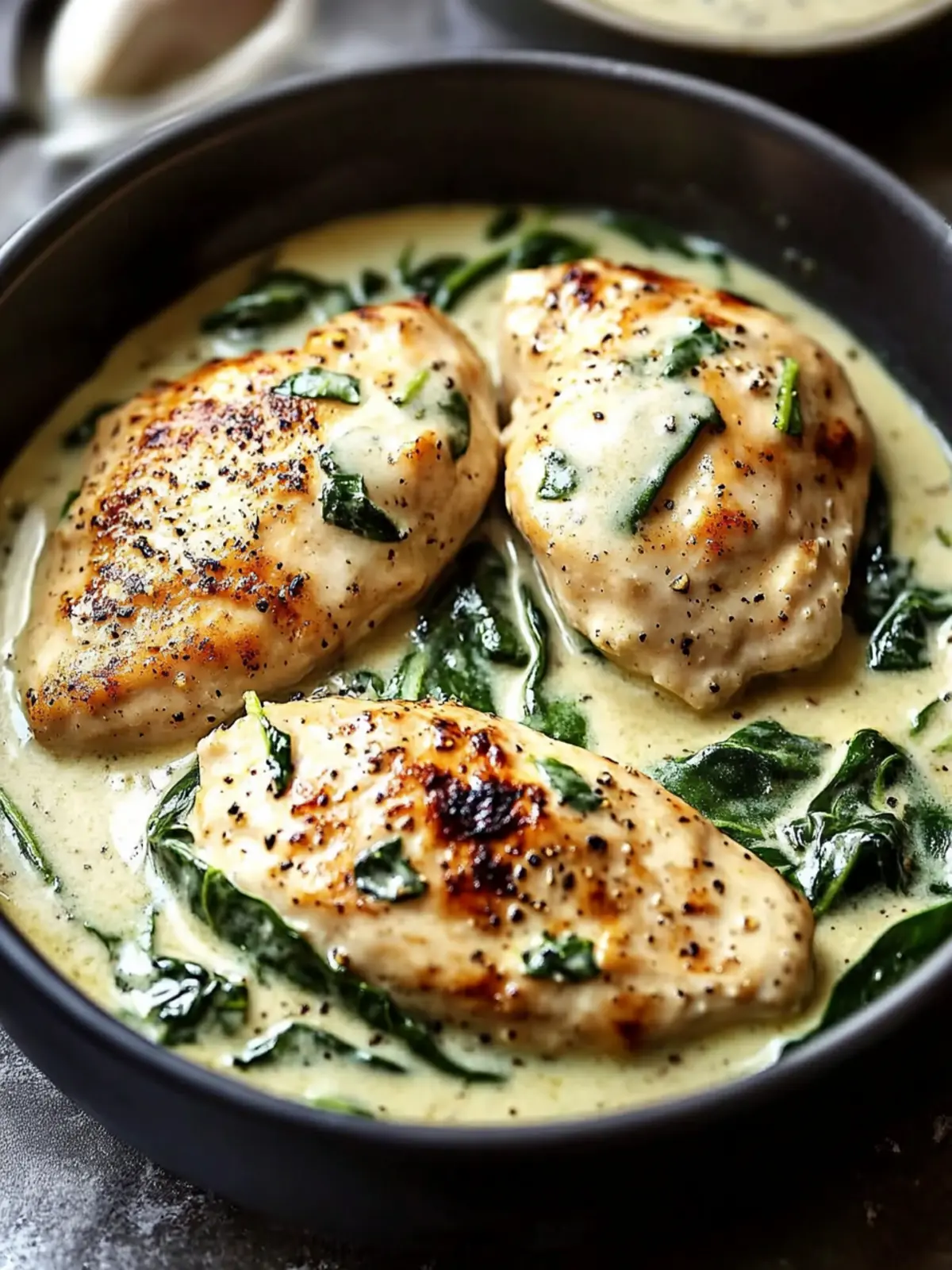 Quick and Easy Creamy Garlic Chicken with Spinach Delight 4 Quick and Easy Creamy Garlic Chicken with Spinach