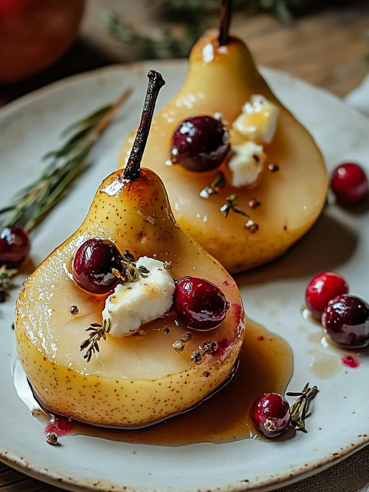 Irresistible Baked Pears with Goat Cheese, Honey & Cranberries 3 Baked Pears with Goat Cheese, Honey, and Cranberries