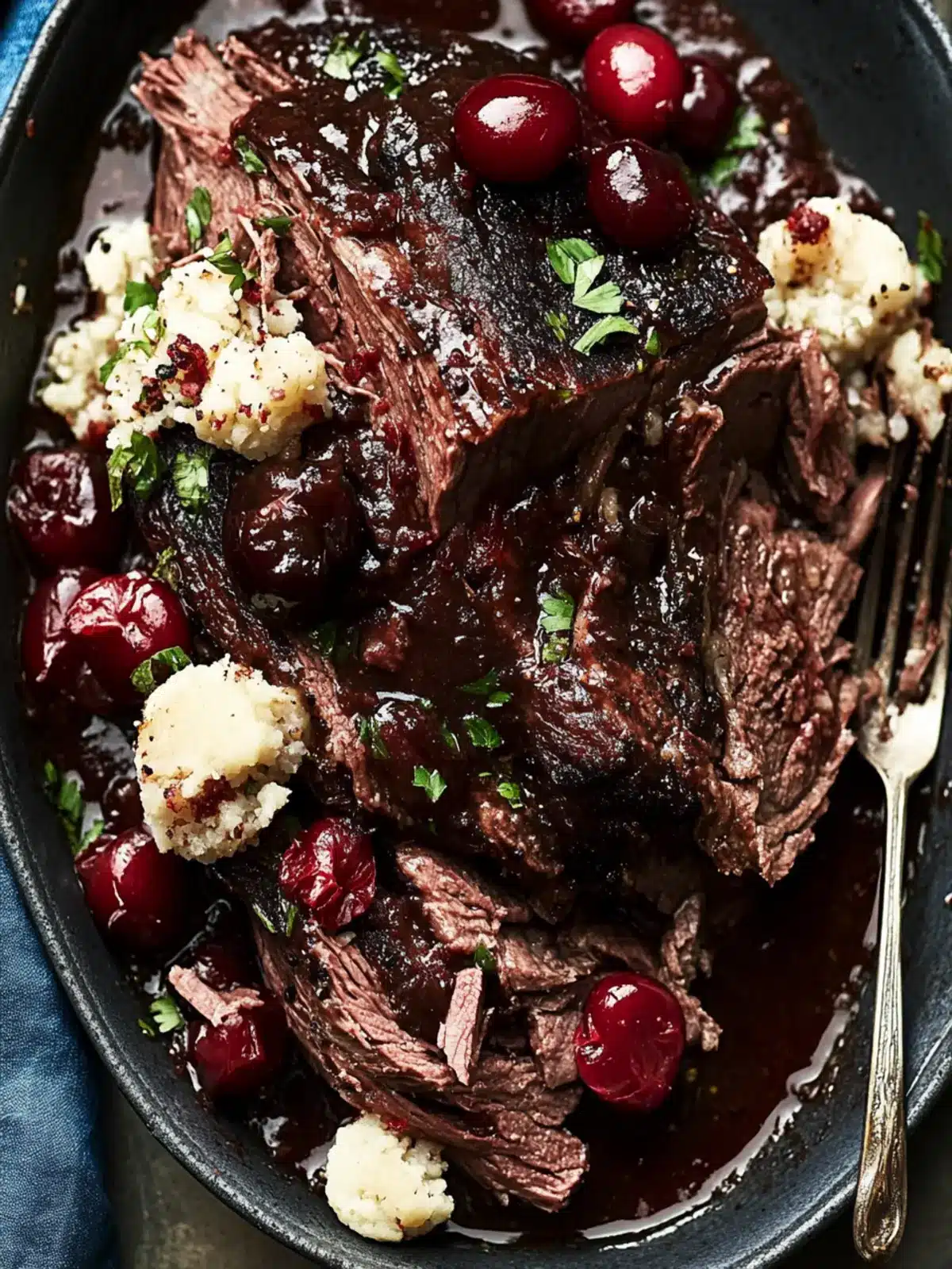 Pot Roast with Tart Cherry-Black Pepper Sauce Delight 3 Pot Roast with Tart Cherry-Black Pepper Sauce