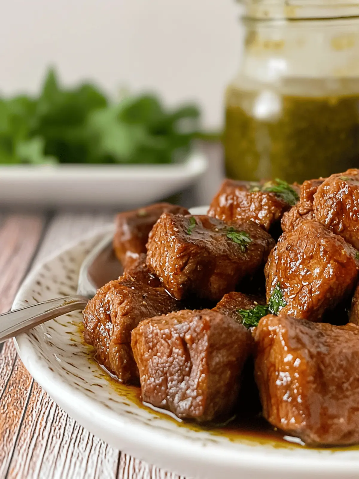 Savory Air Fryer Steak Bites with Fresh Basil Chimichurri 4 Air Fryer Steak Bites