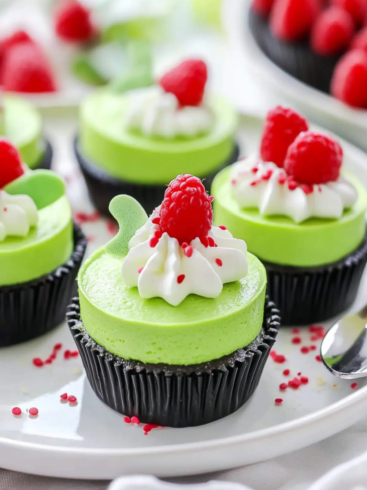 Delightful Grinch Mini Cheesecakes for Your Holiday Festivities 2 Grinch Mini Cheesecakes