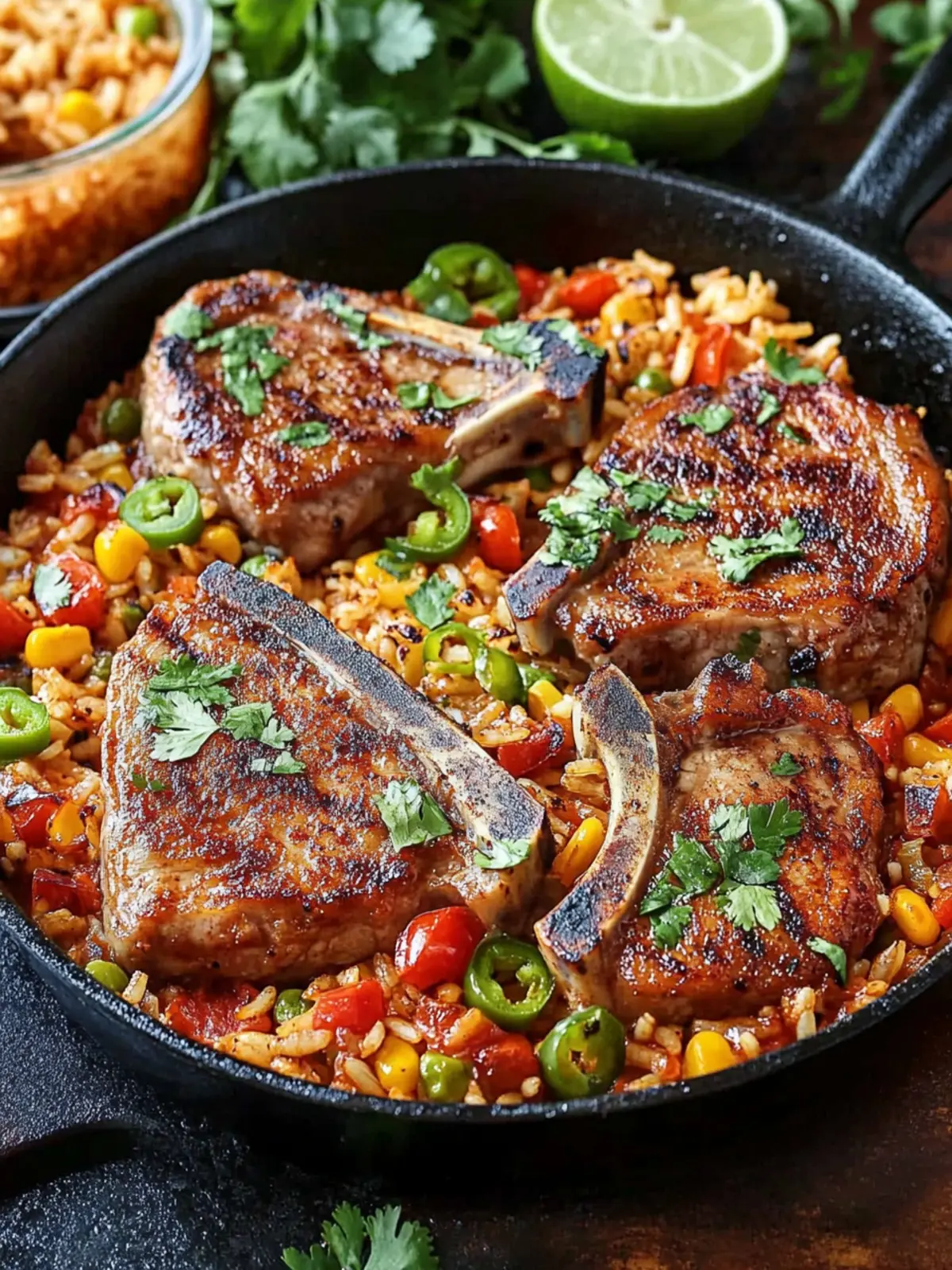 Satisfy Your Cravings with Tex-Mex Pork Chops and Rice Skillet 3 Tex-Mex Pork Chops and Rice Skillet