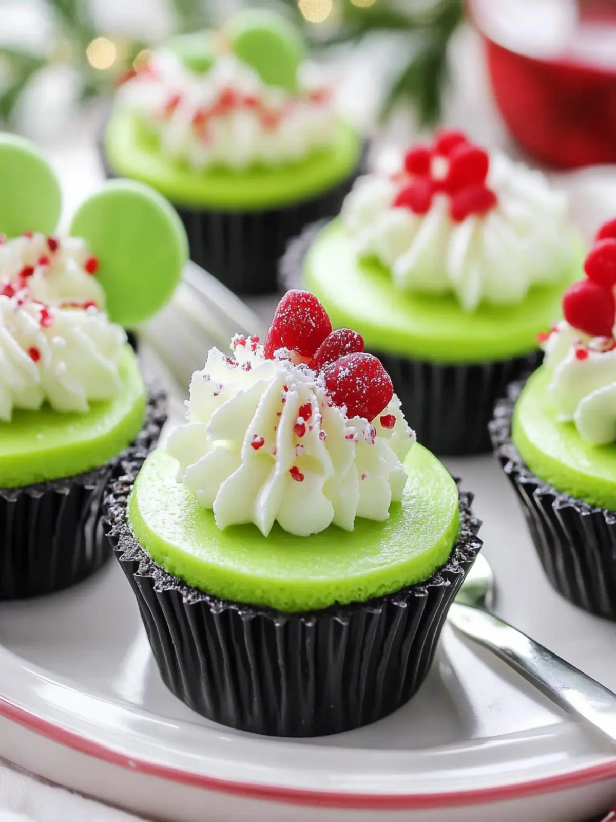 Delightful Grinch Mini Cheesecakes for Your Holiday Festivities 4 Grinch Mini Cheesecakes