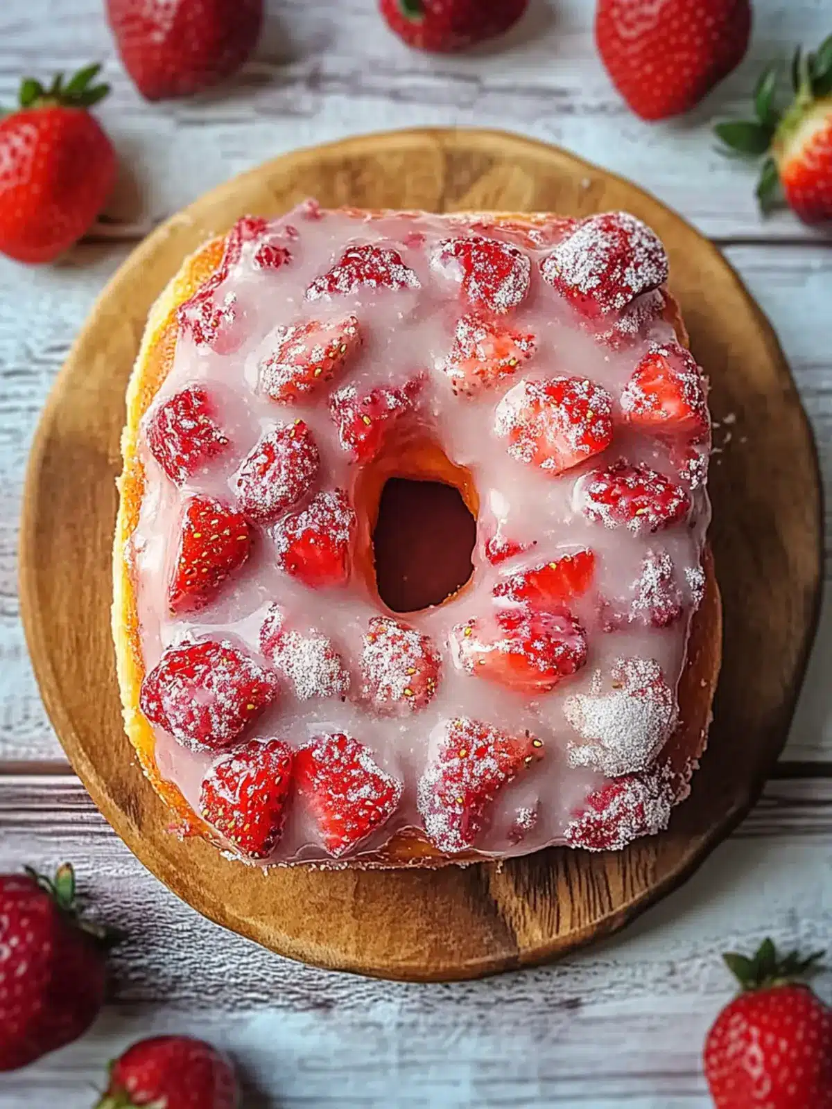 Glazed Strawberry Jam Donut Focaccia for Breakfast Bliss 2 Glazed Strawberry Jam Donut