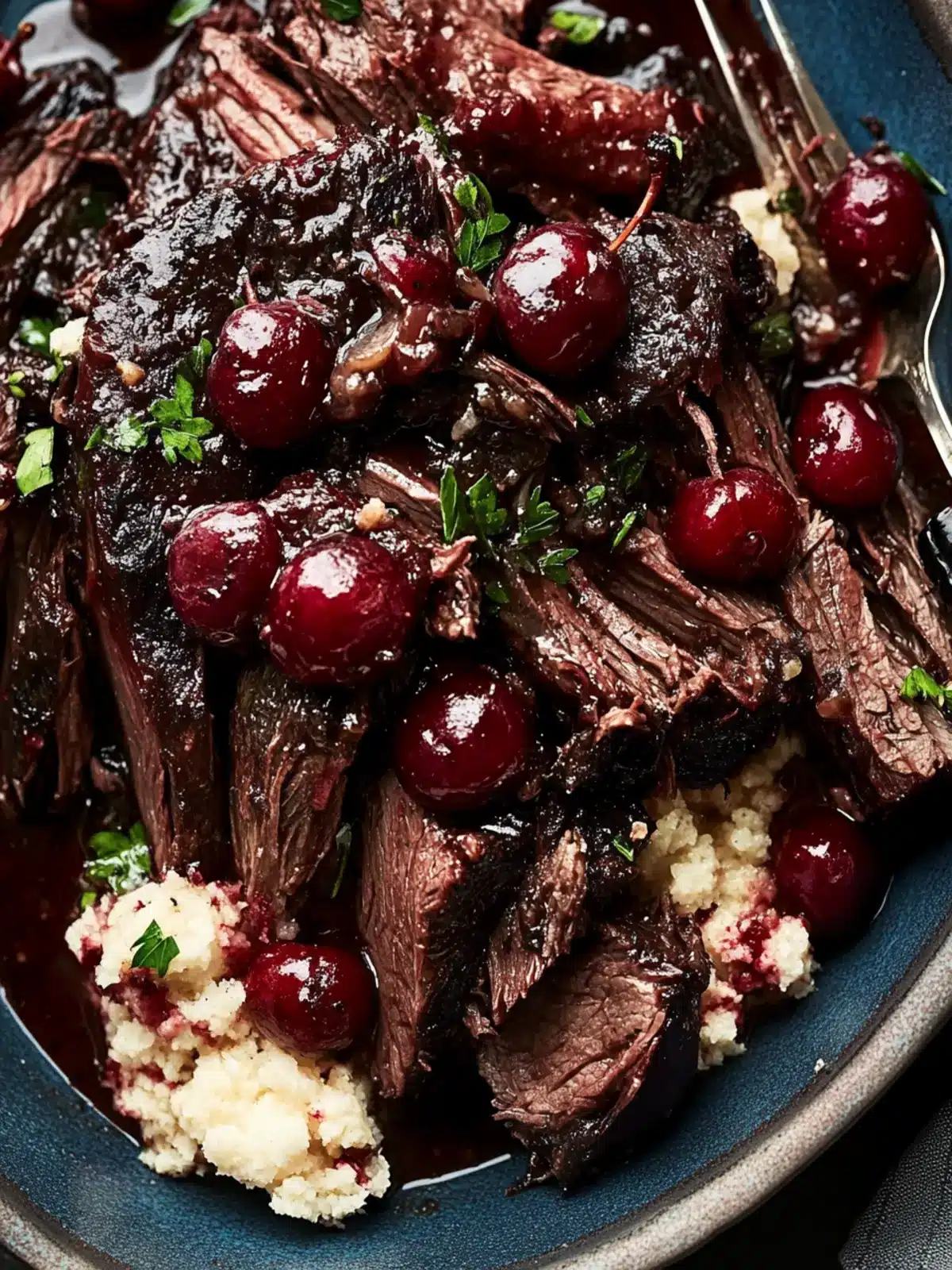Pot Roast with Tart Cherry-Black Pepper Sauce Delight 4 Pot Roast with Tart Cherry-Black Pepper Sauce
