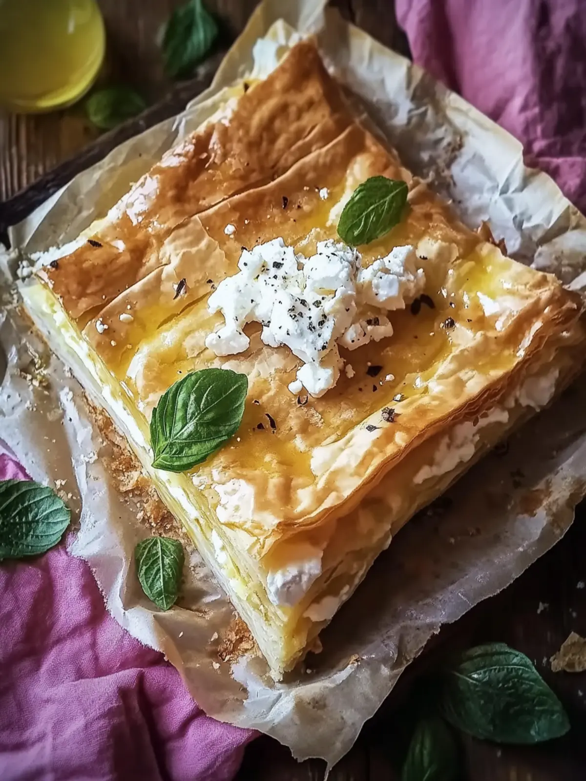 Delicious Greek Placenta Pastry with Feta and Honey Magic 2 Delicious Greek Placenta Pastry with Feta and Honey Bliss
