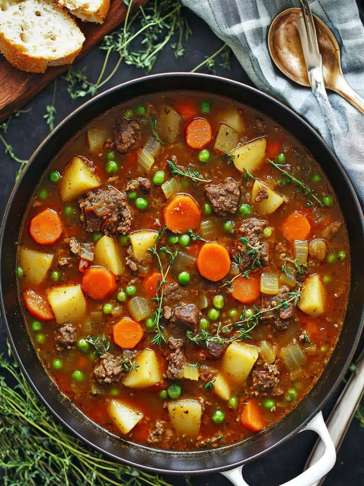 Cozy One-Pot Vegetable Beef Soup for Heartwarming Nights 4 Vegetable Beef Soup (One-Pot)