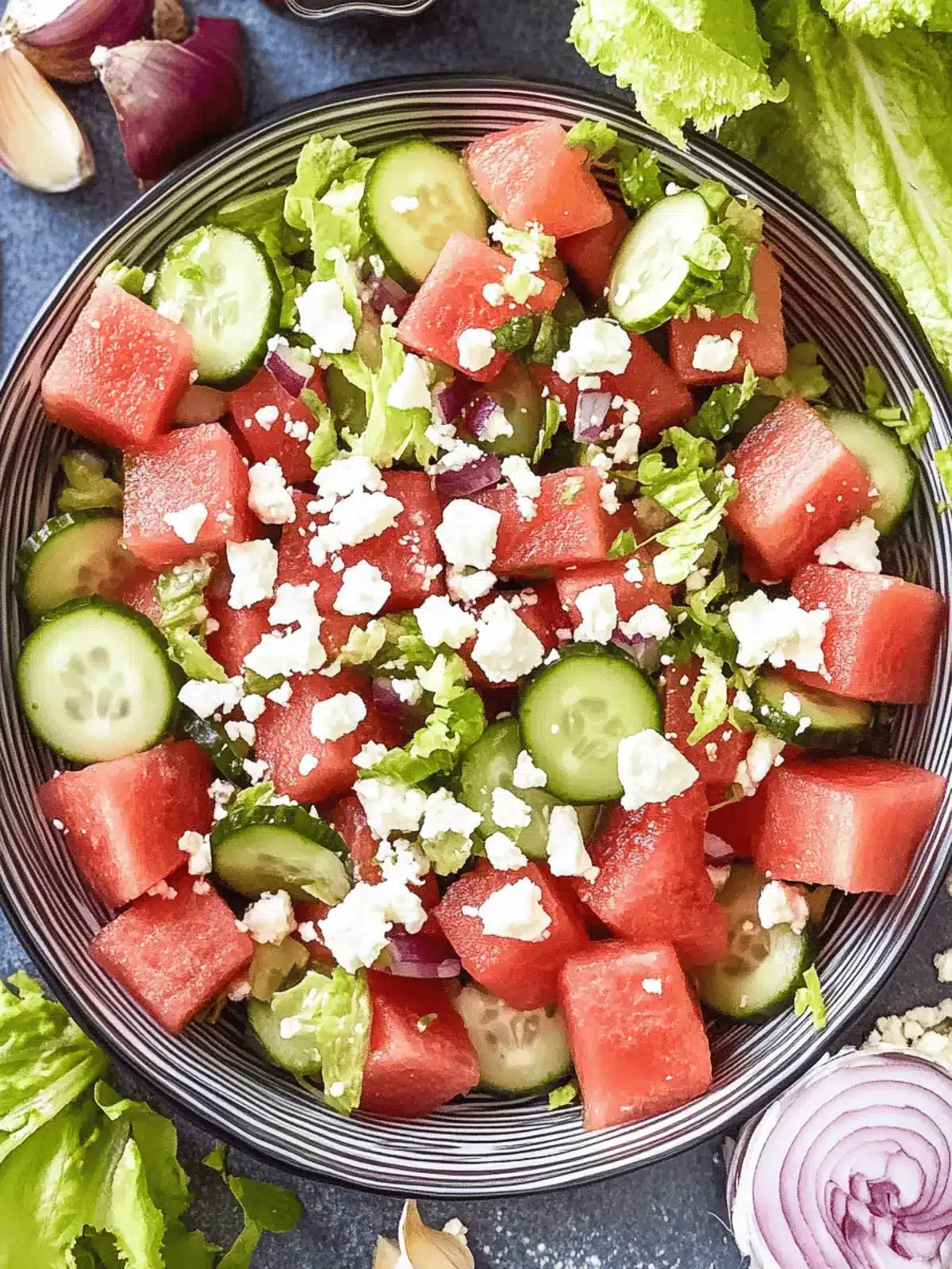 Cool Down with Watermelon Salad, Cucumber, and Feta Cheese 3 Cool Down with Watermelon Salad, Cucumber, and Feta Cheese