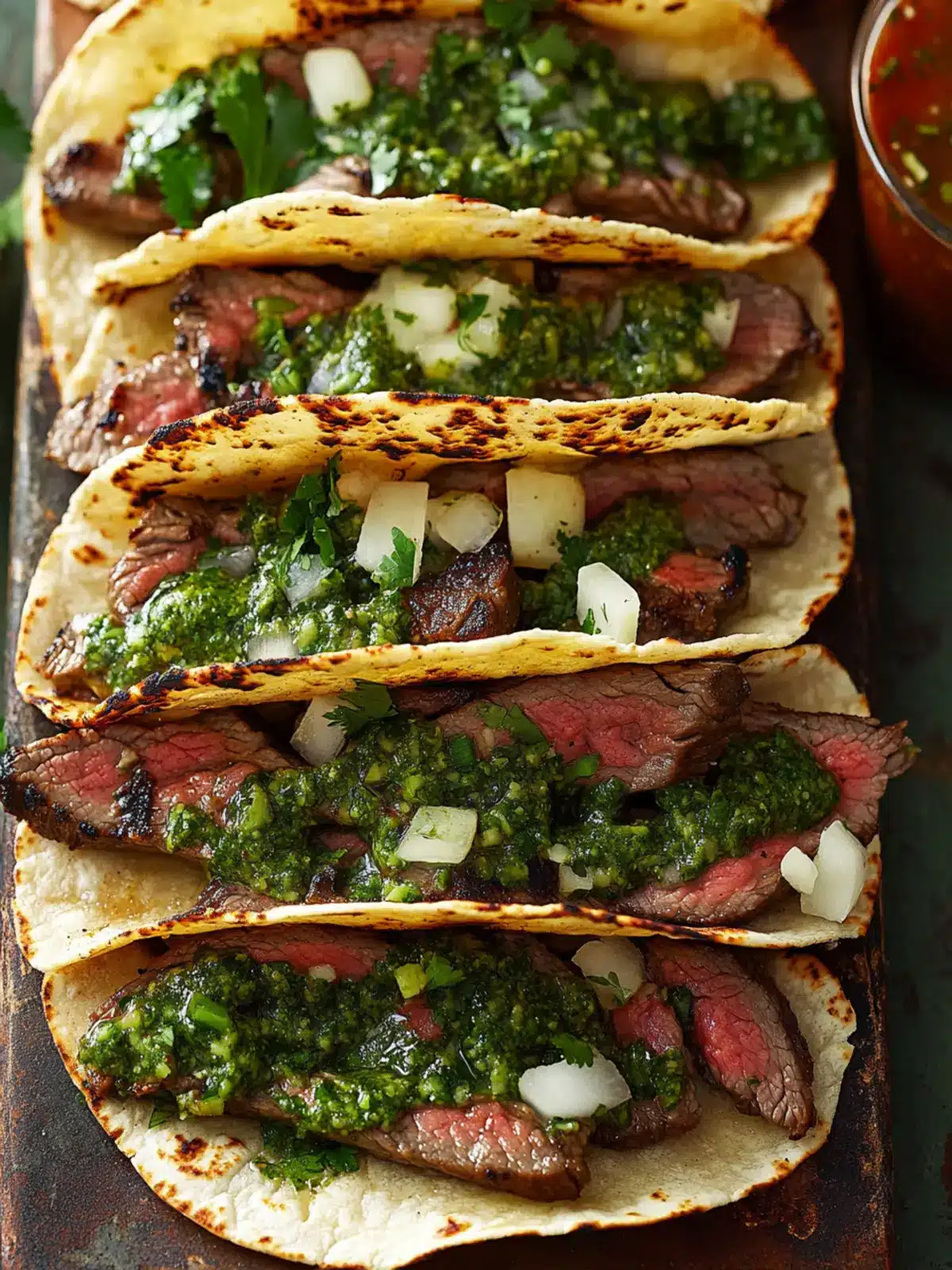 Cheesy Steak Tacos with Chimichurri Sauce: Flavor Your Night 2 Cheesy Steak Tacos with Chimichurri Sauce