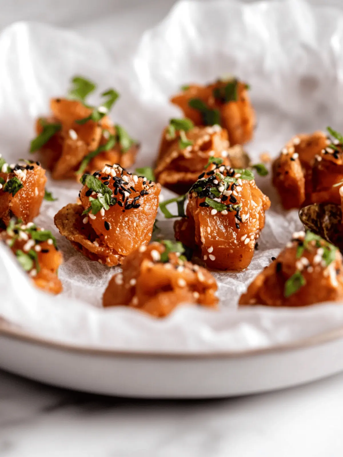 Crispy Rice Chips with Garlic Gochujang Tuna for Quick Delight 4 Crispy Rice Chips with Garlic Gochujang Tuna