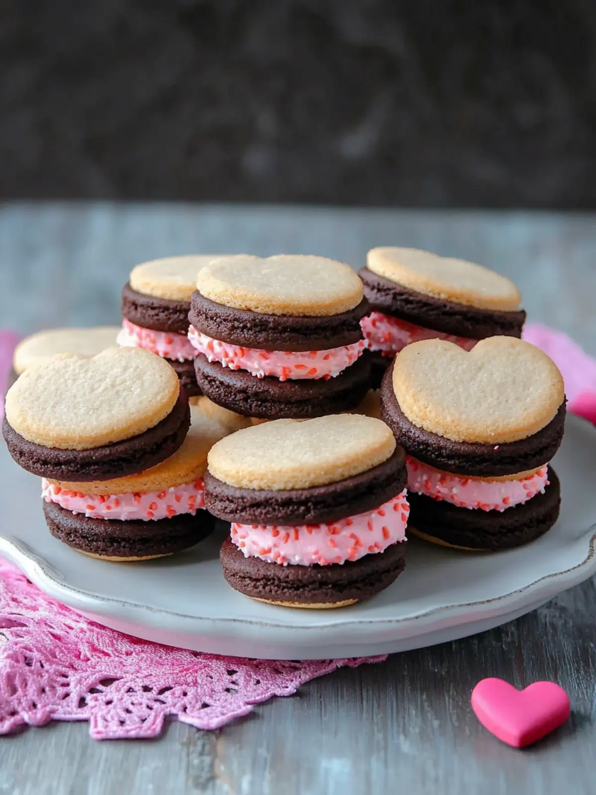 Heartfelt Valentine Sandwich Cookies: Love at First Bite 2 Valentine Sandwich Cookies