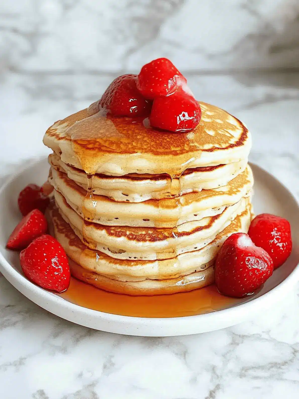 Best Fluffy Pancakes with Irresistible Strawberry Sauce 2 Best Fluffy Pancakes