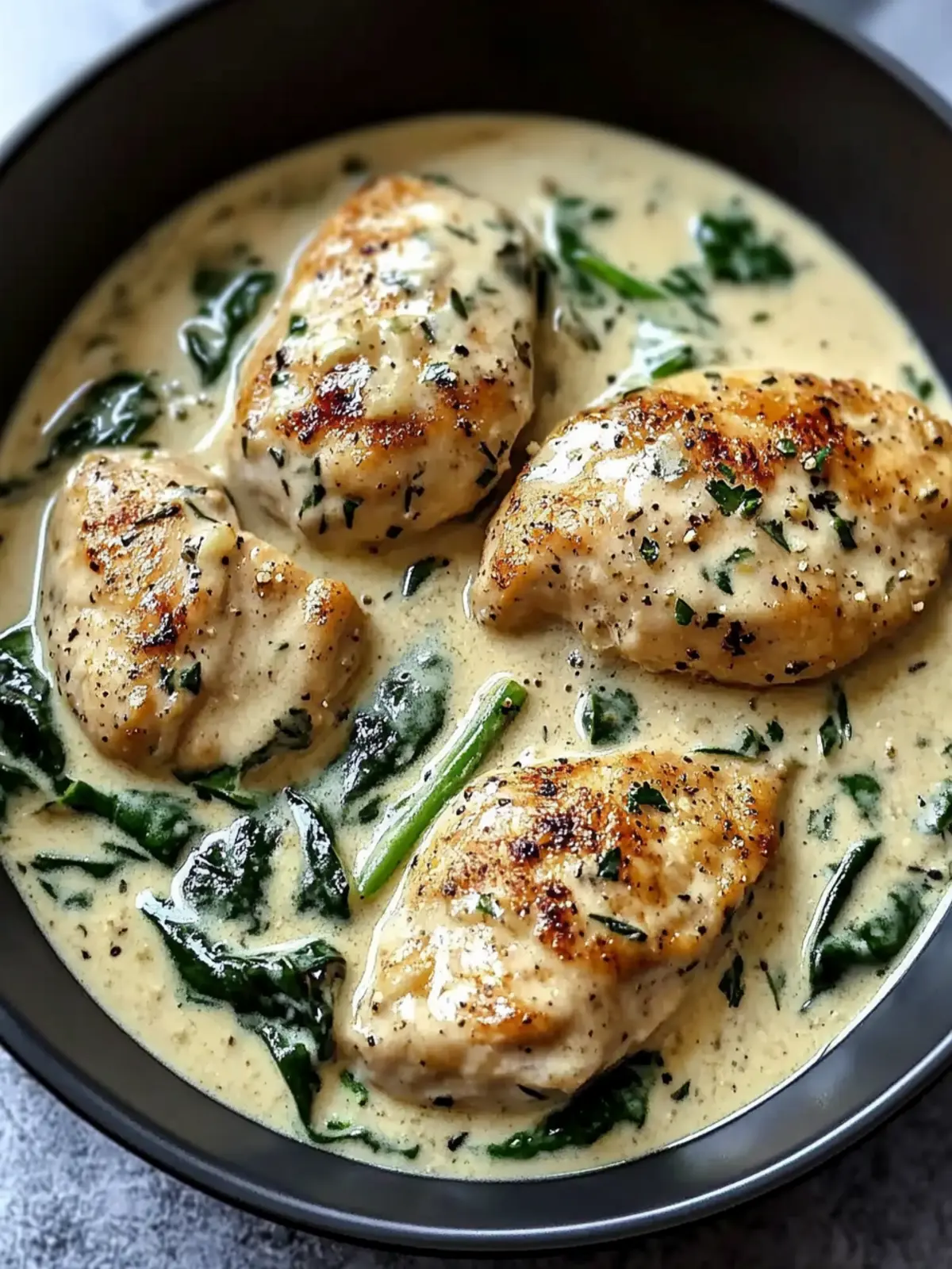 Quick and Easy Creamy Garlic Chicken with Spinach Delight 2 Quick and Easy Creamy Garlic Chicken with Spinach